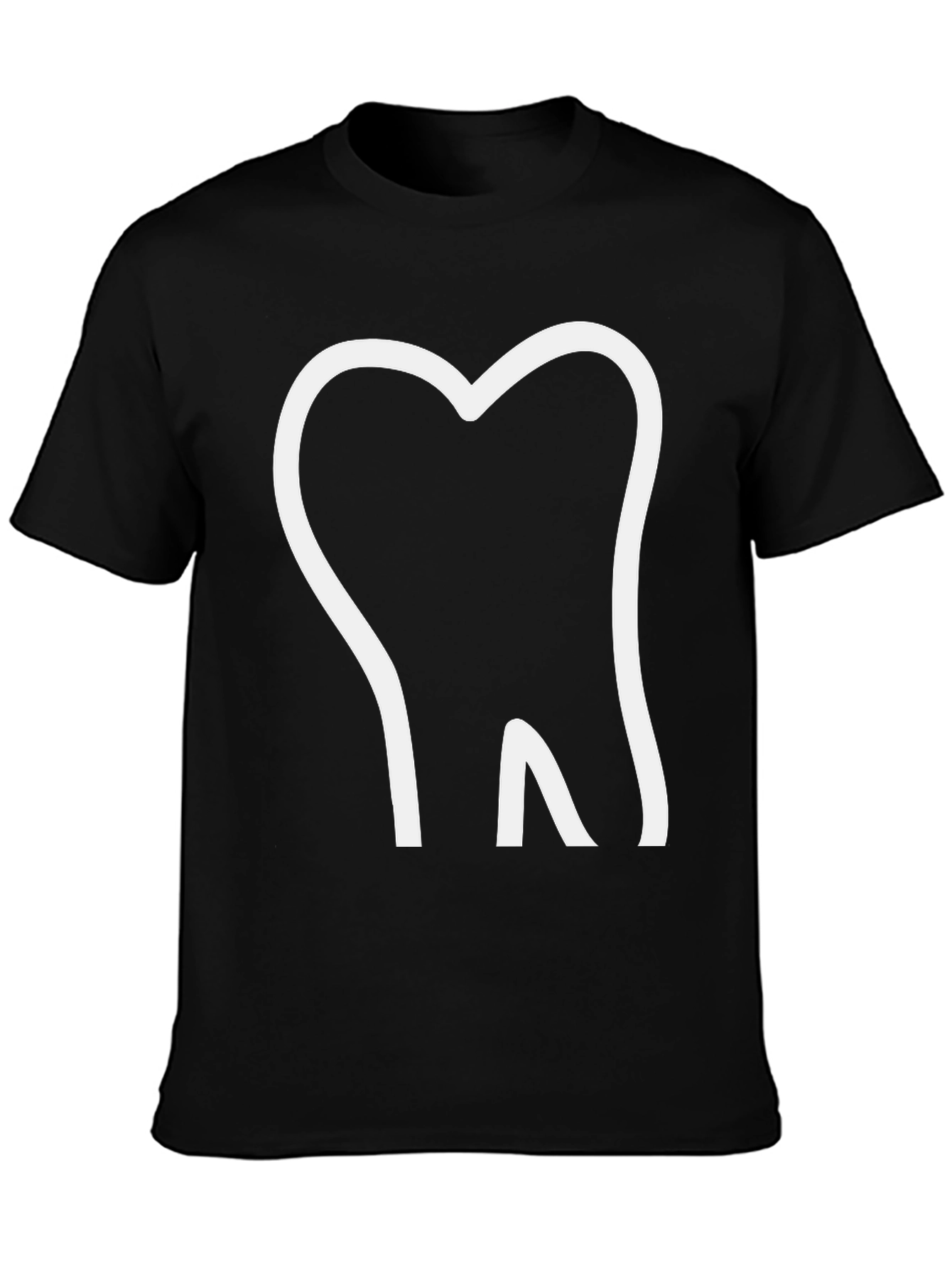 Dental Graphic Tee - White Tooth on Black