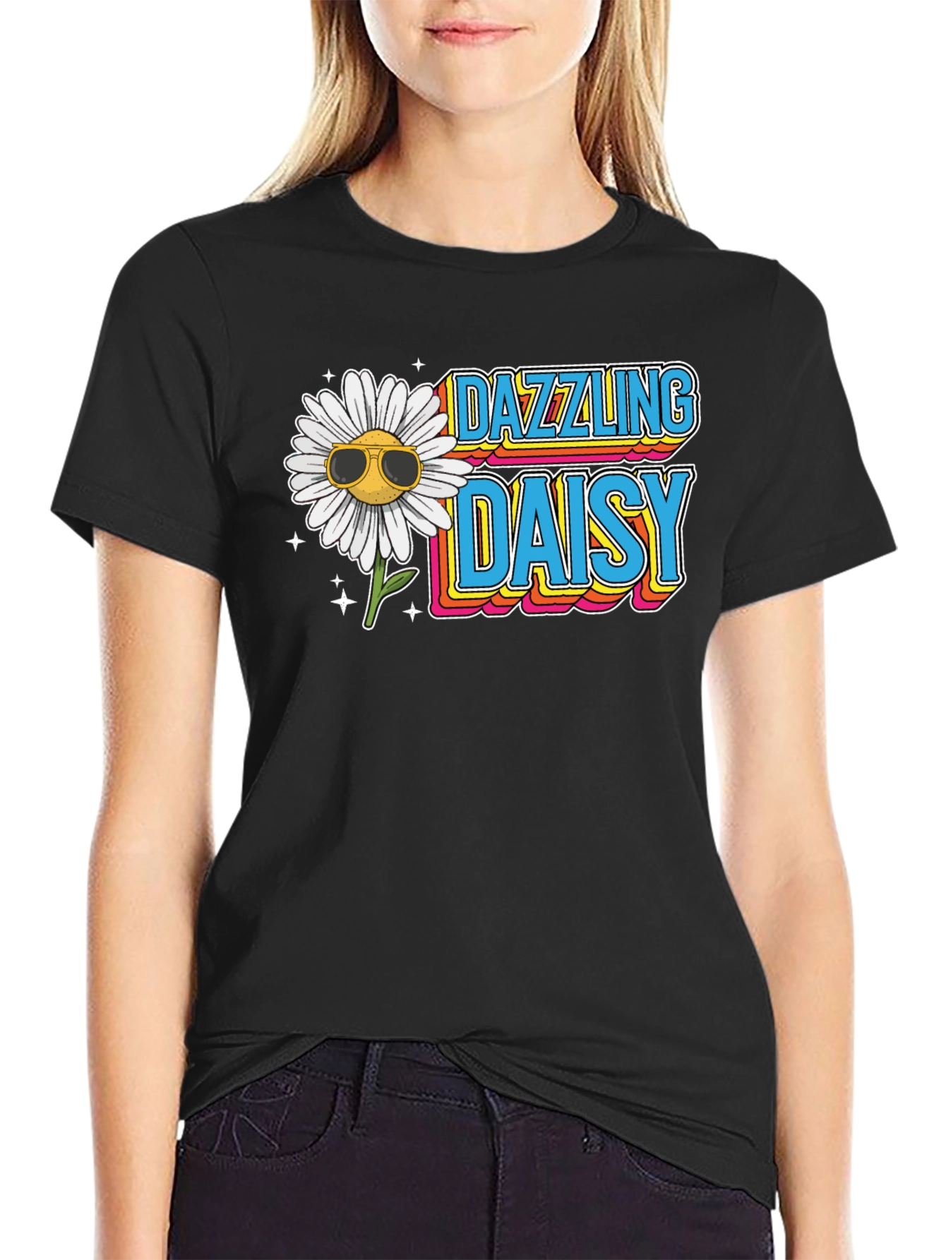 Dazzling Daisy Graphic Tee - Retro Style T-Shirt