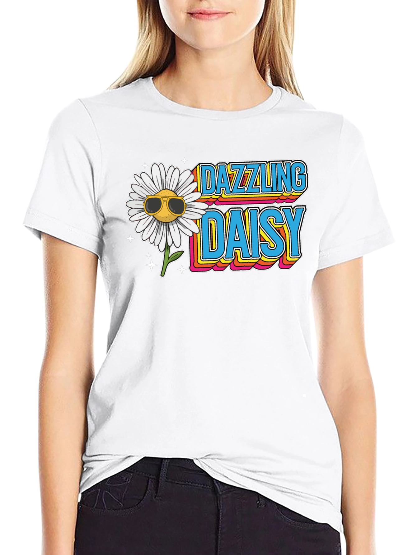 Dazzling Daisy Graphic Tee - Retro Style T-Shirt