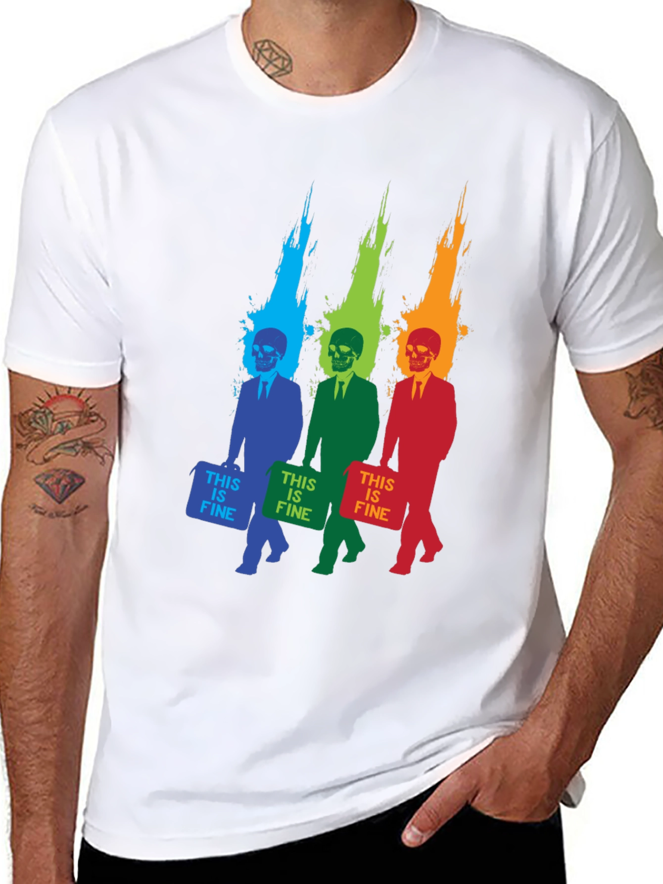 This is Fine Funny Skeleton Graphic T-Shirt