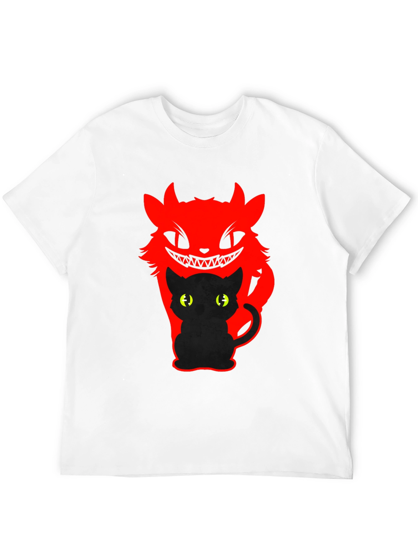 Mens Black Cat Devil Graphic T-Shirt