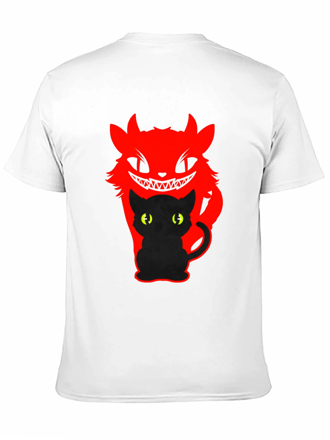 Mens Black Cat Devil Graphic T-Shirt