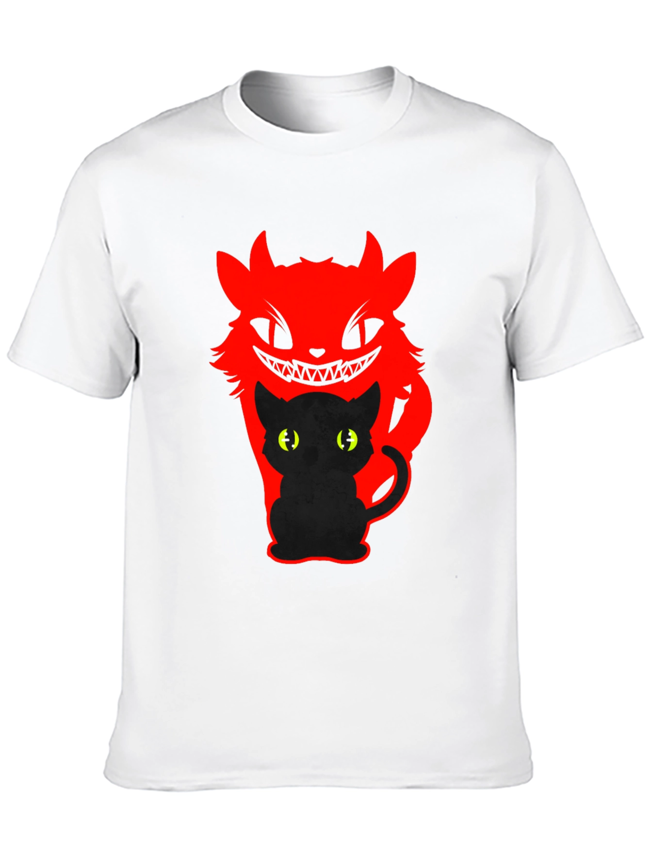 Mens Black Cat Devil Graphic T-Shirt