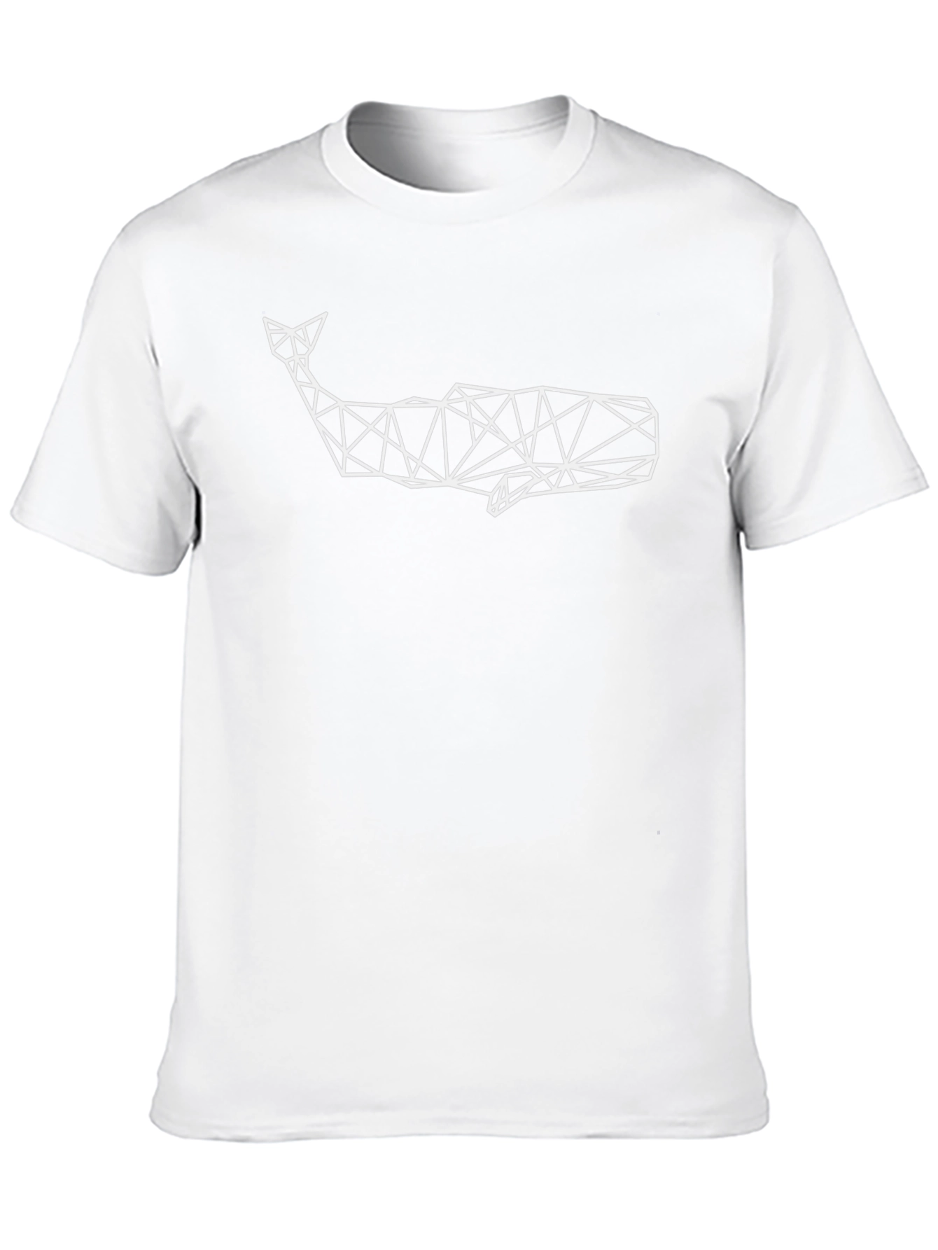 Geometric Whale Graphic Tee - Modern Black T-Shirt