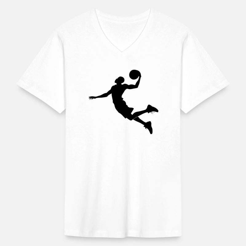 Mid-Air Basketball Player Silhouette