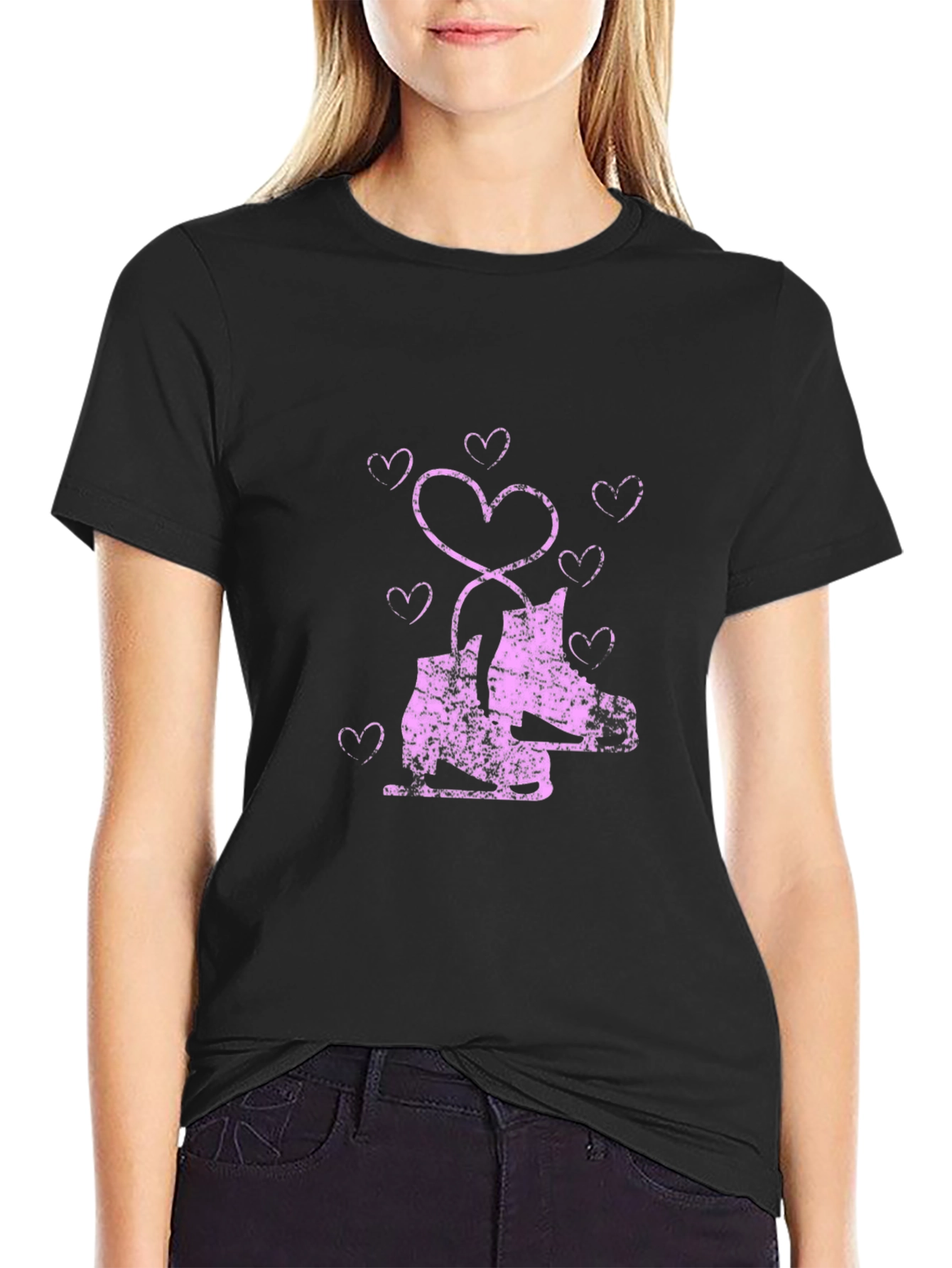 Horse Lover T-Shirt with Heart Graphics
