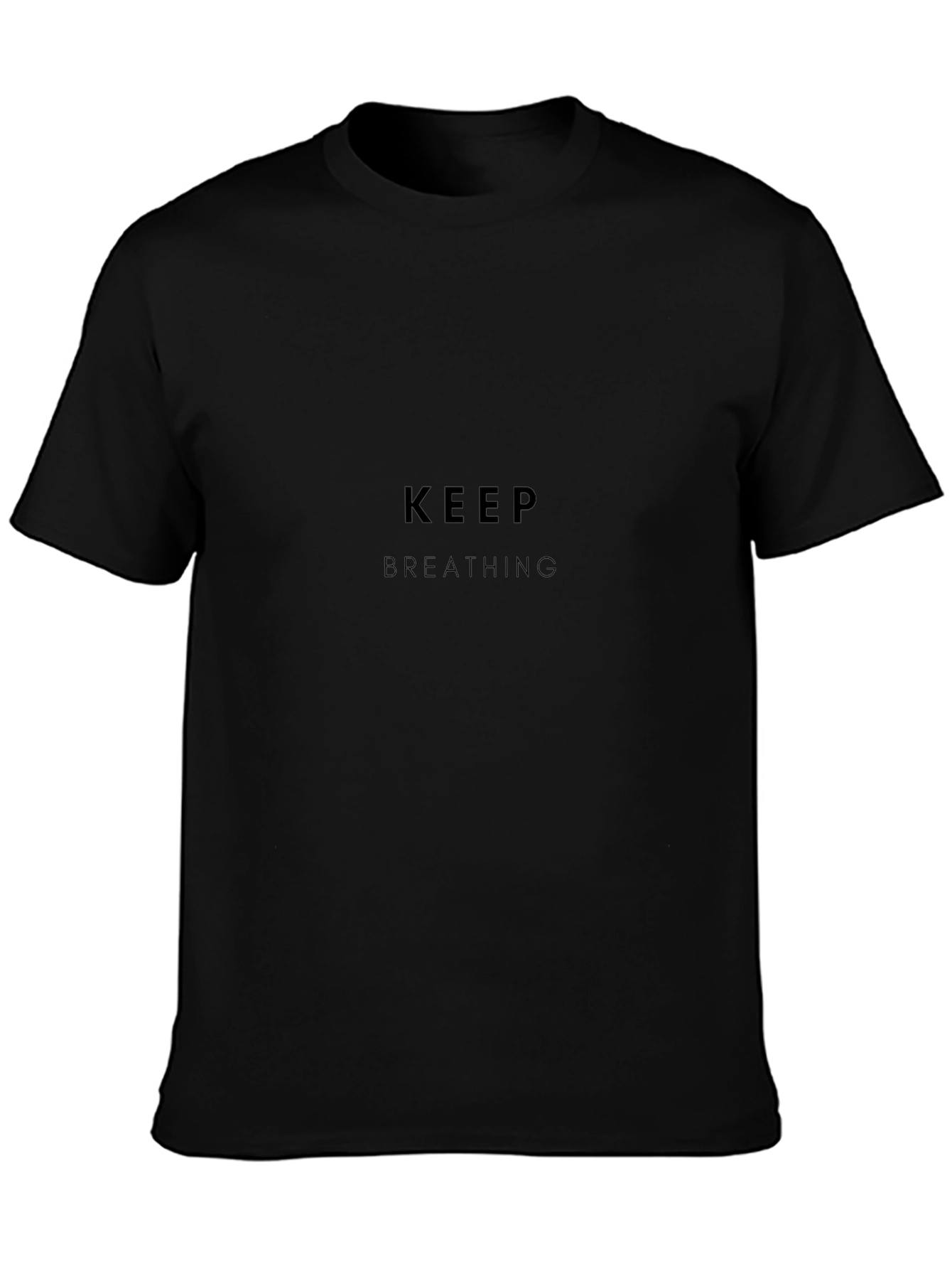 Keep Breathing Black T-Shirt - Minimalist Design