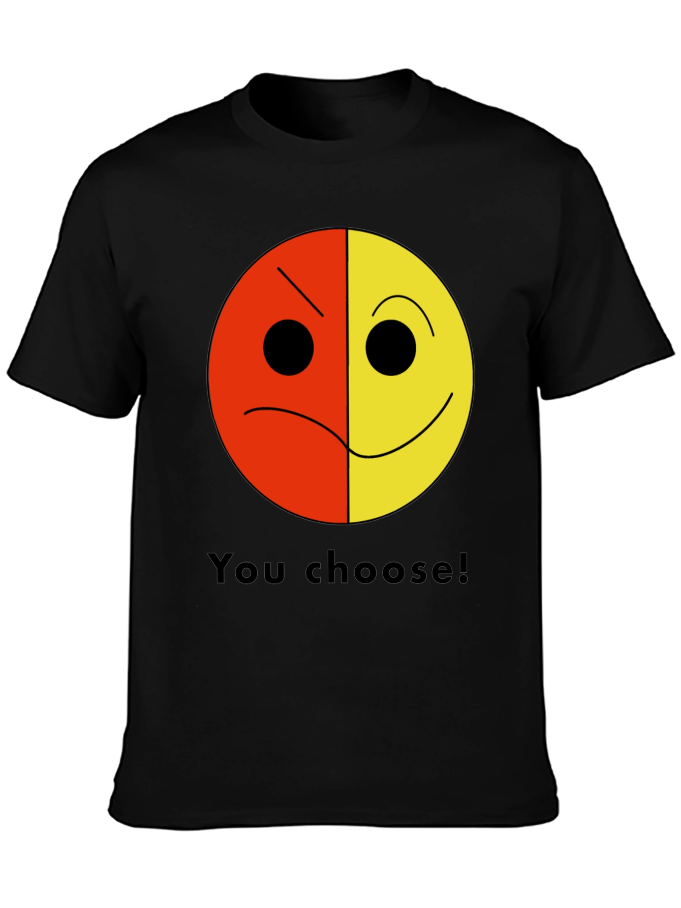 You Choose! Two-Faced Smiley Graphic T-Shirt