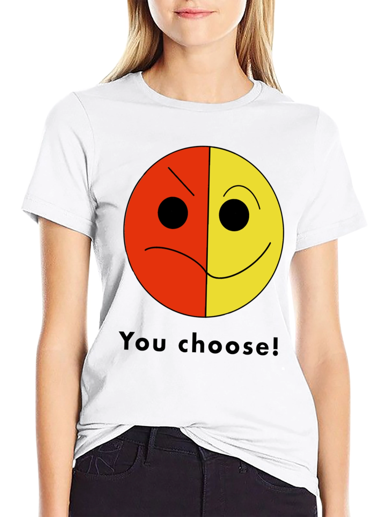 You Choose! Two-Faced Smiley Graphic T-Shirt