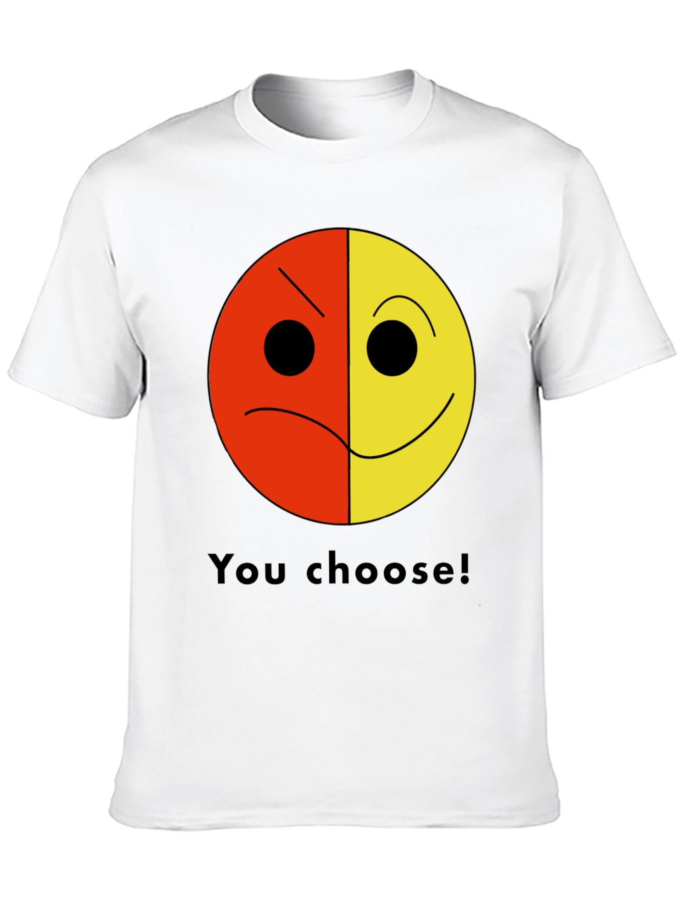 You Choose! Two-Faced Smiley Graphic T-Shirt