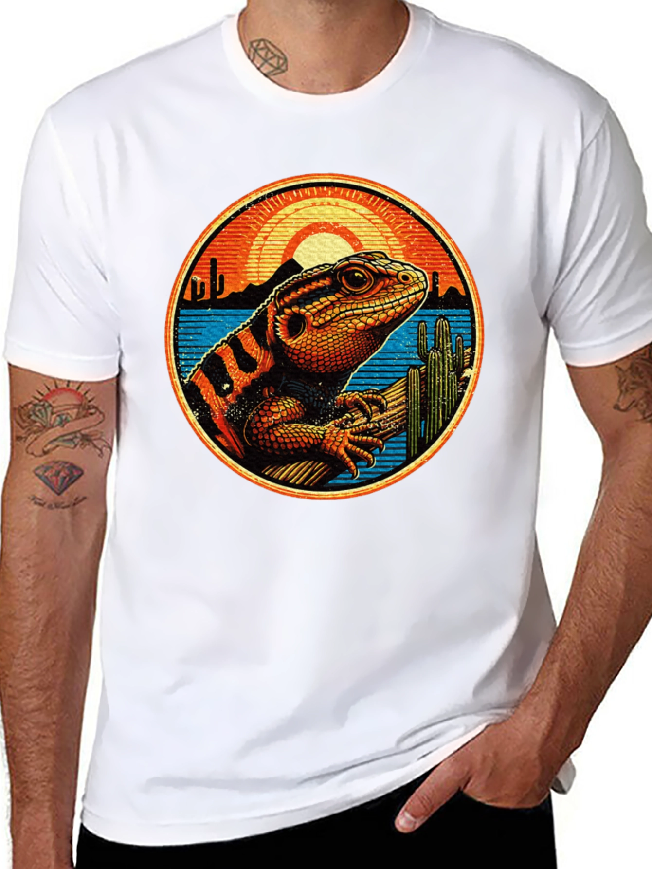 Lizard Desert Sunset Graphic Tee
