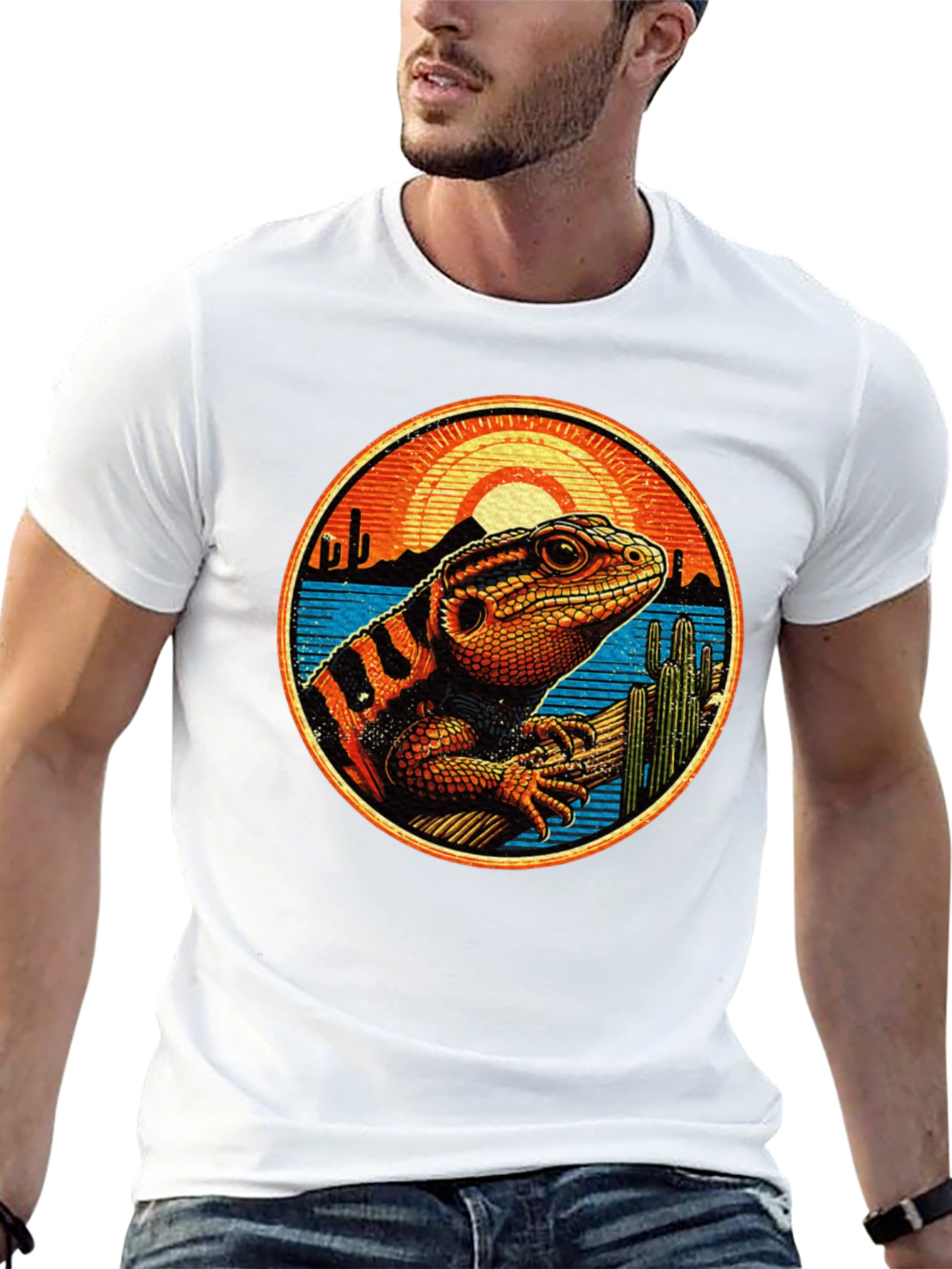Lizard Desert Sunset Graphic Tee