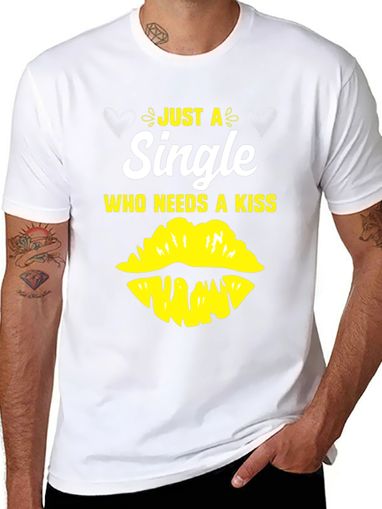Single & Needs a Kiss Graphic Tee - Black