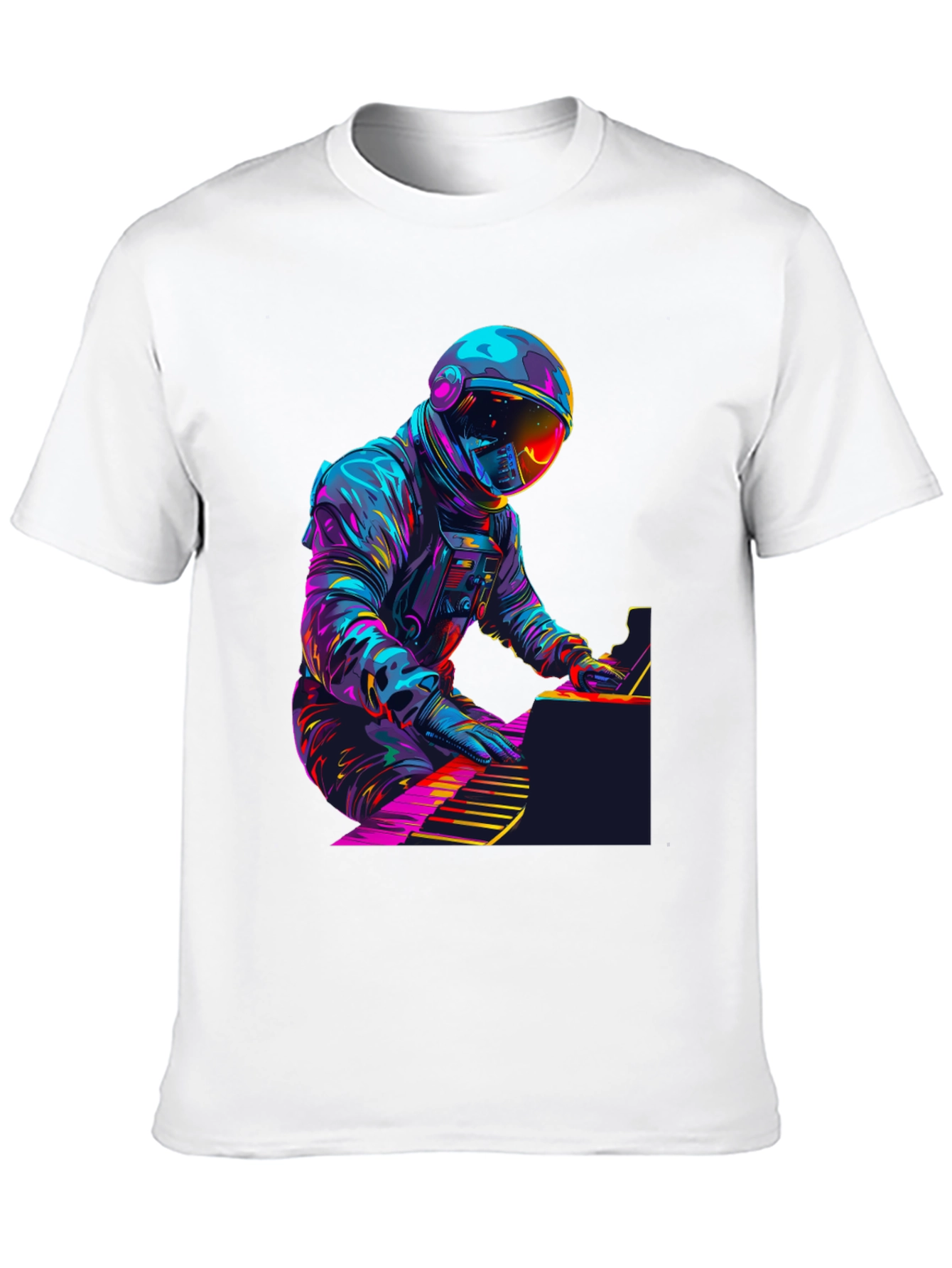 Astronaut Pianist Graphic Tee - Black