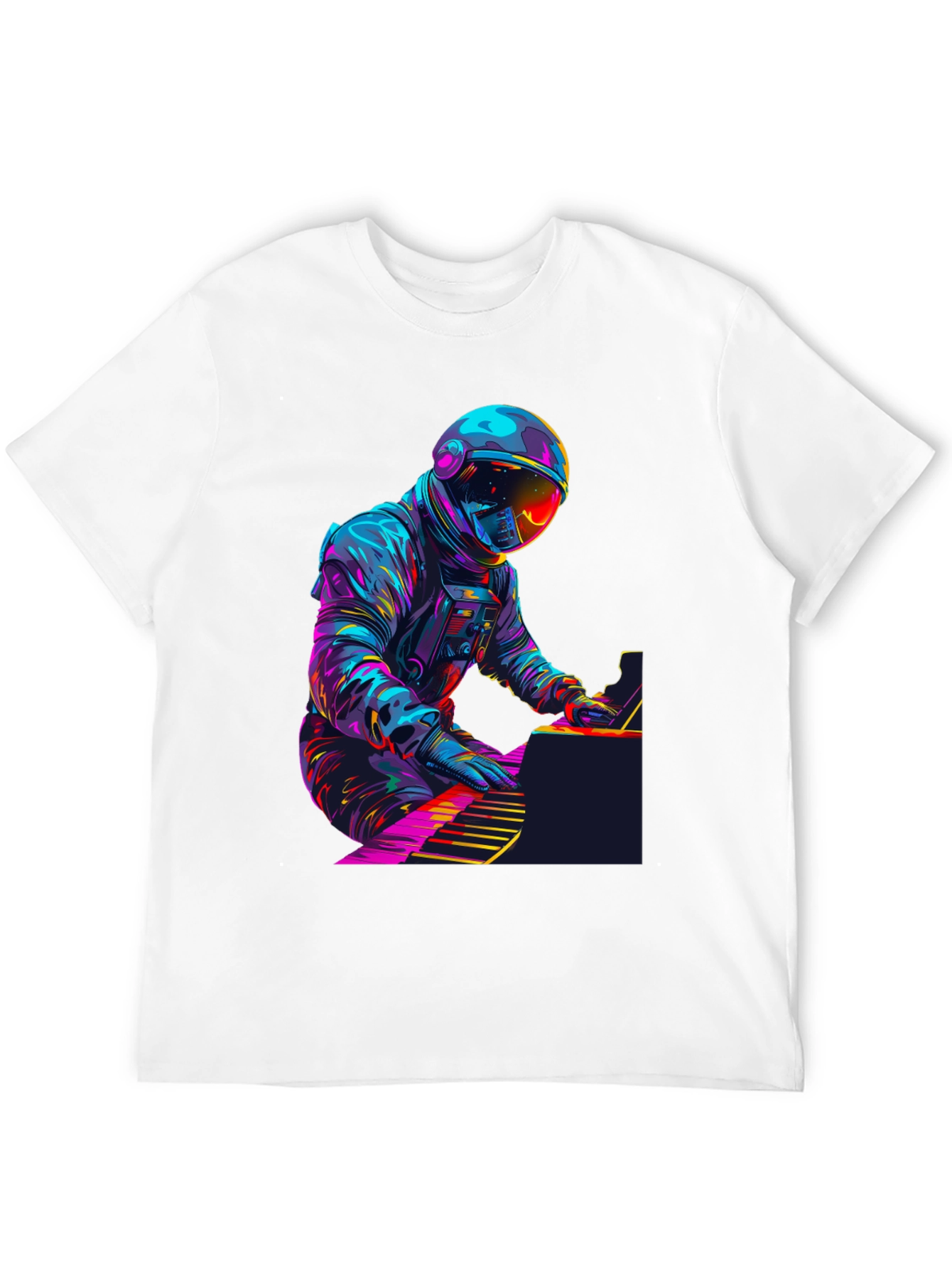 Astronaut Pianist Graphic Tee - Black