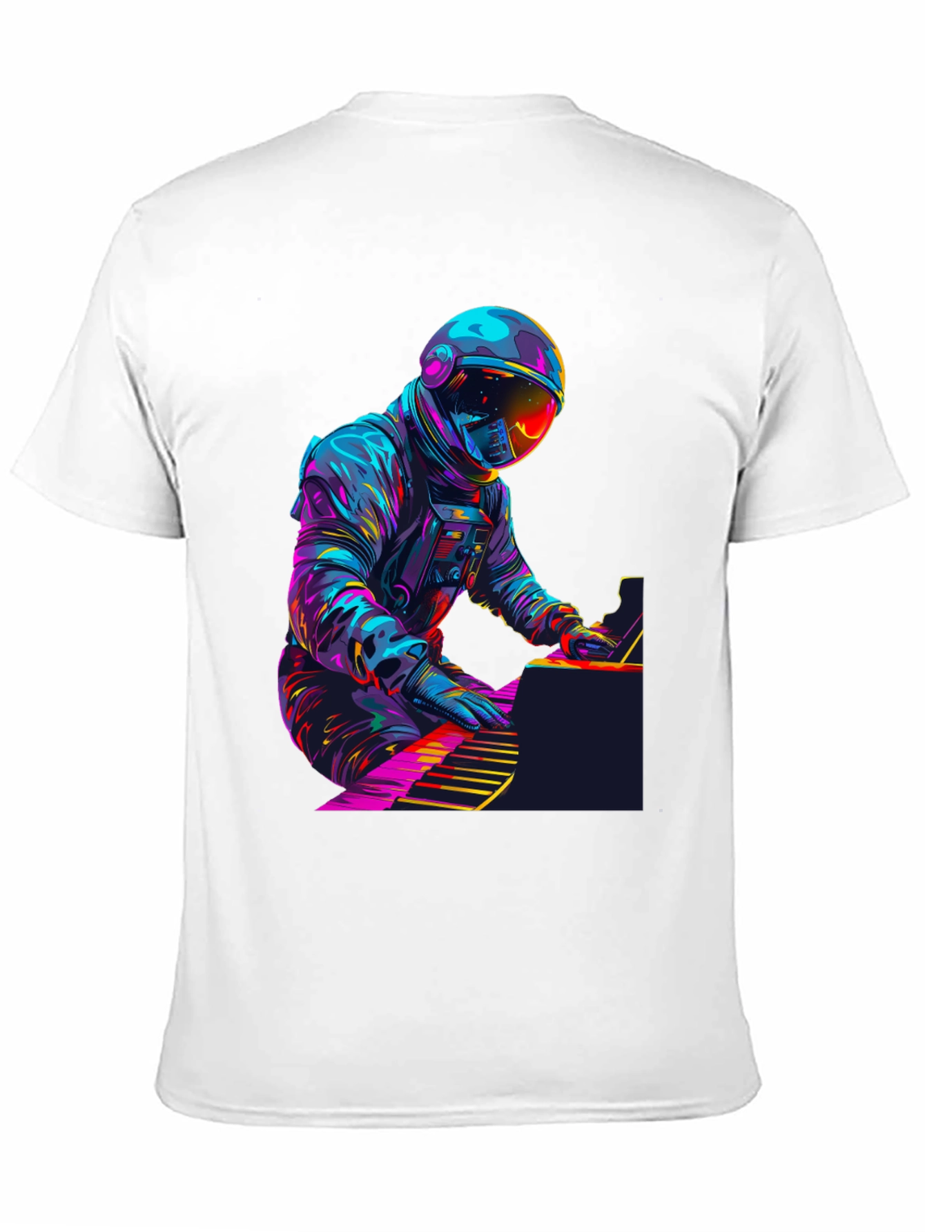 Astronaut Pianist Graphic Tee - Black