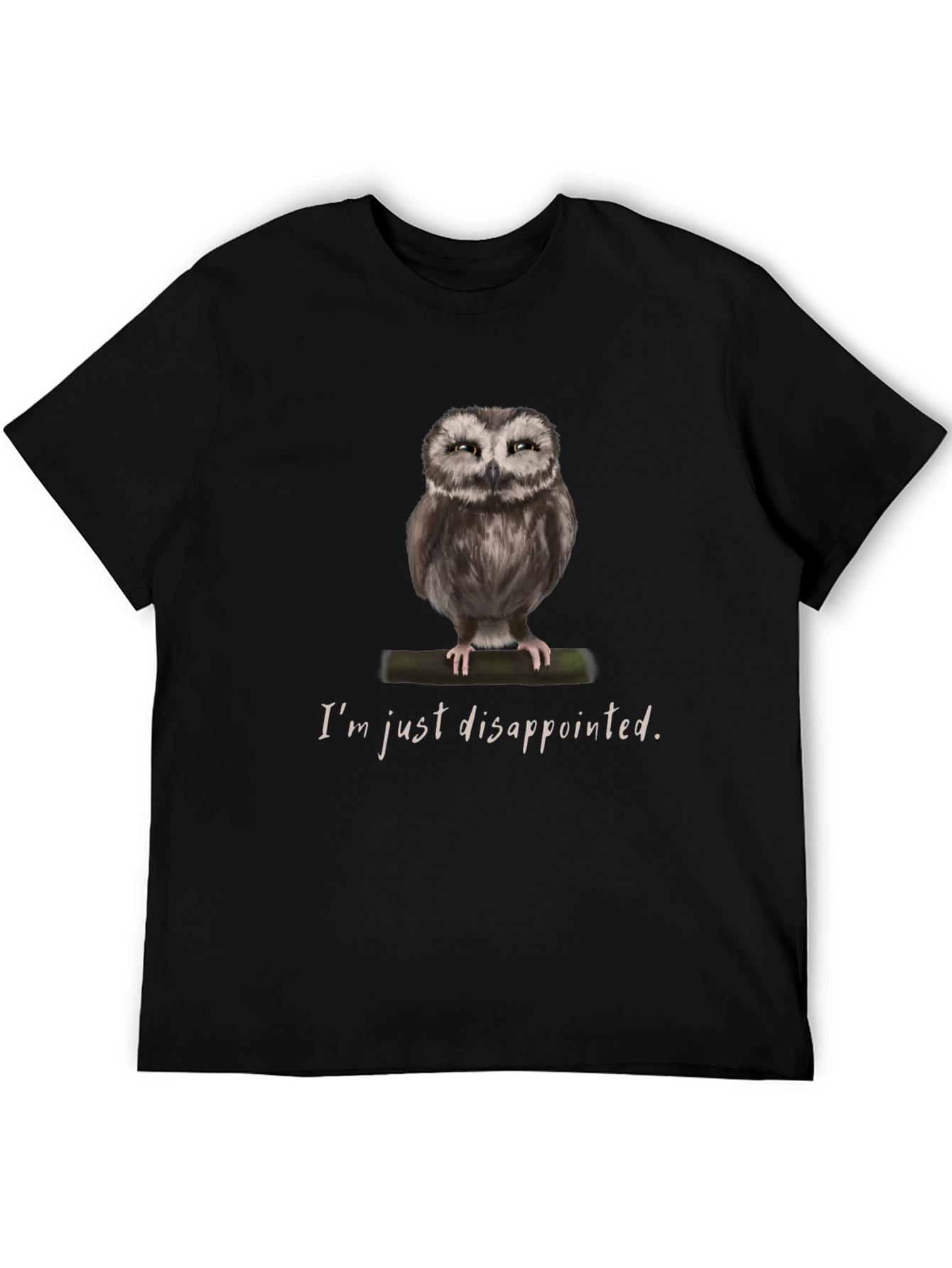Disappointed Owl Graphic Tee - Unique Design Soft Cotton