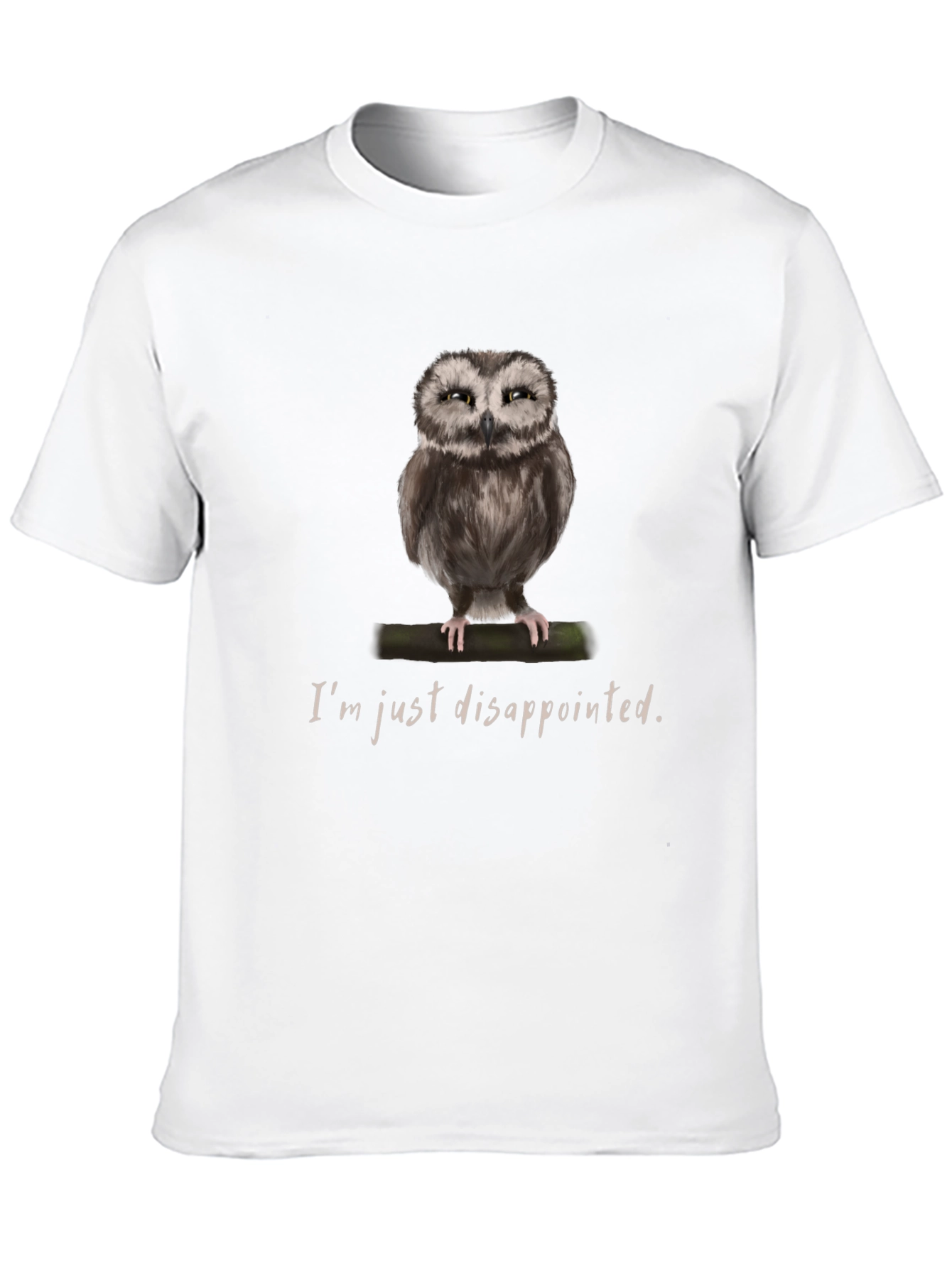 Disappointed Owl Graphic Tee - Unique Design Soft Cotton