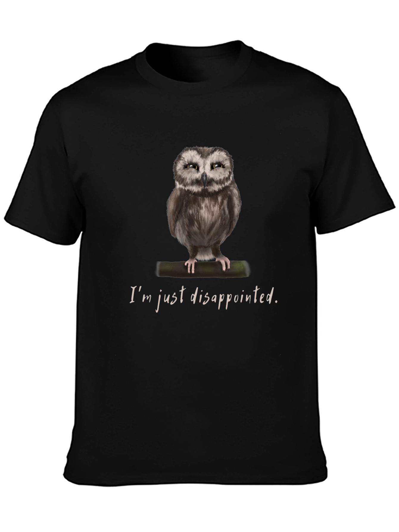 Disappointed Owl Graphic Tee - Unique Design Soft Cotton