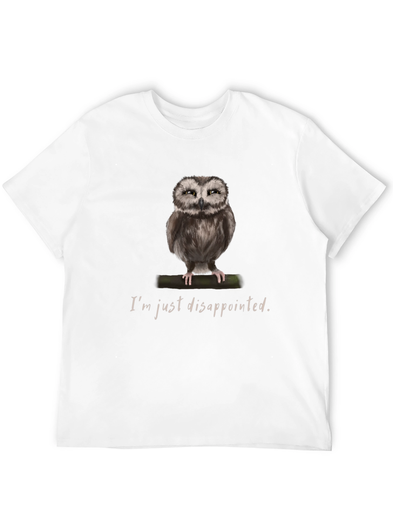 Disappointed Owl Graphic Tee - Unique Design Soft Cotton