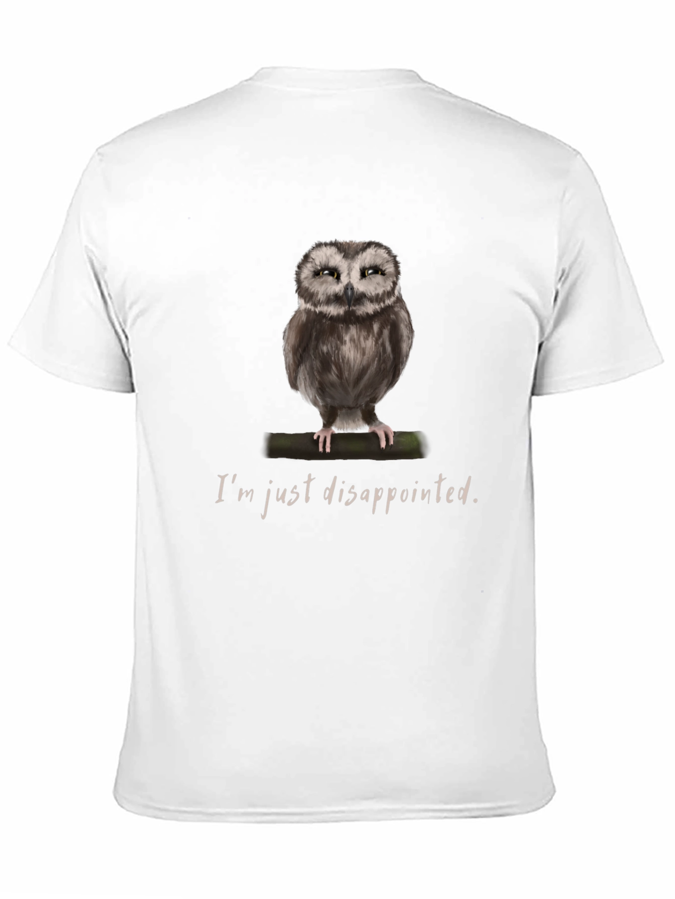 Disappointed Owl Graphic Tee - Unique Design Soft Cotton