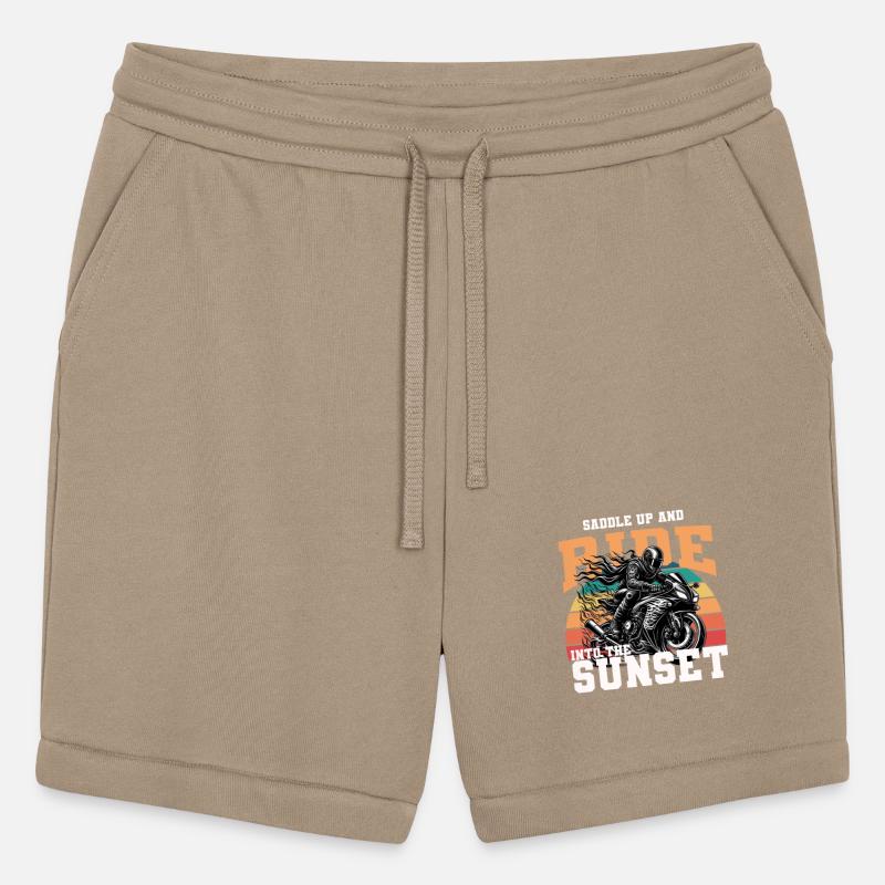 motorcycle man, saddle up and ride into sunset