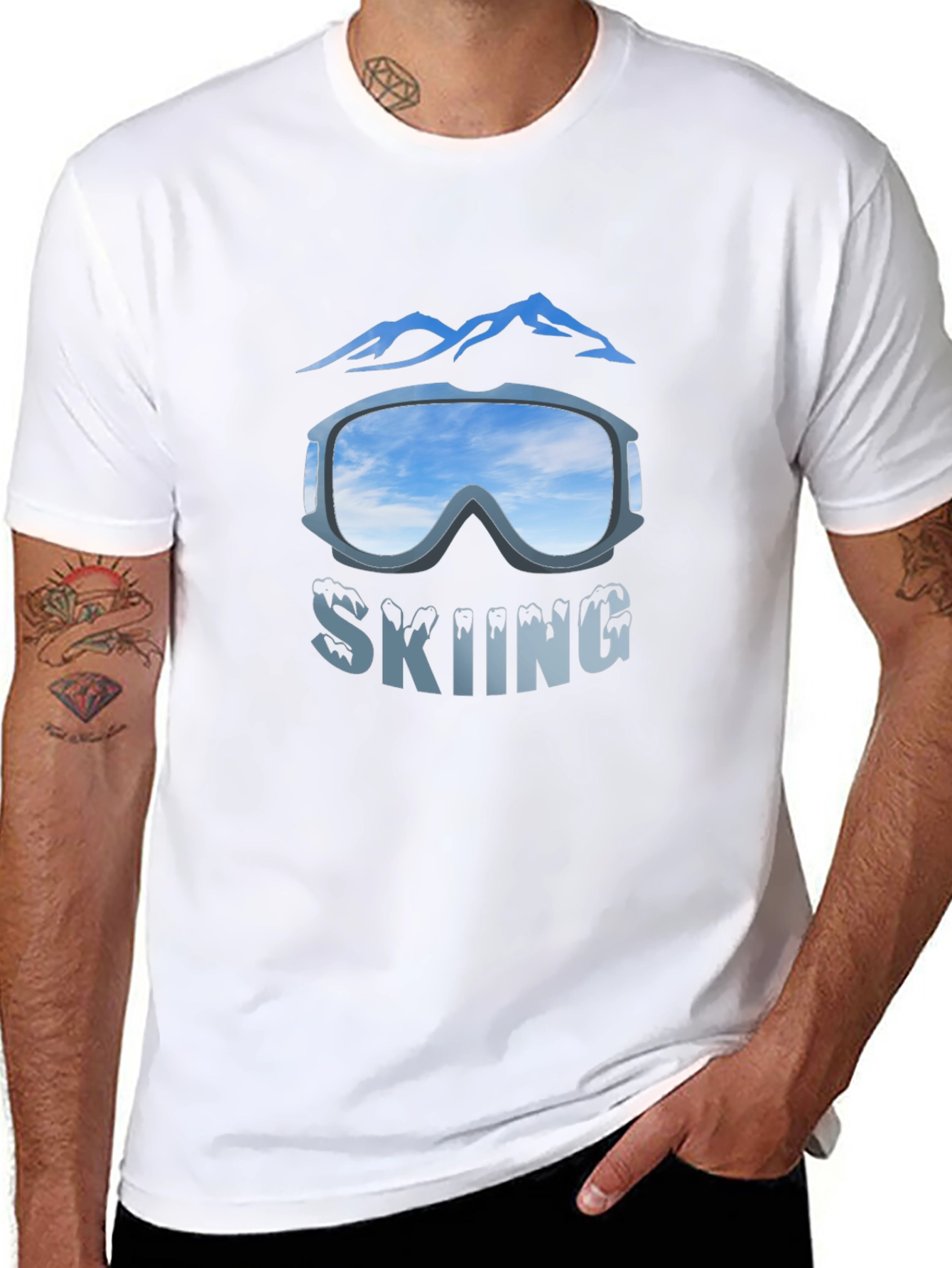 Skiing Goggles Graphic T-Shirt - Mountain Adventure Tee