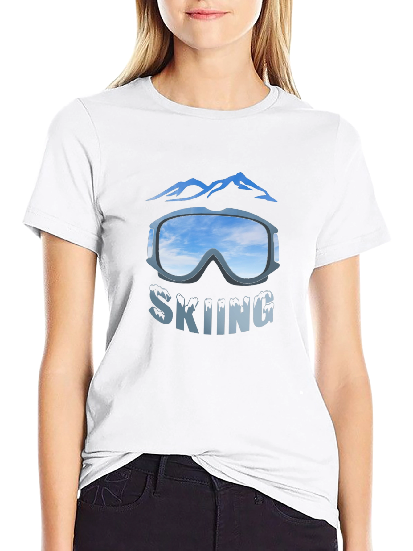 Skiing Goggles Graphic T-Shirt - Mountain Adventure Tee