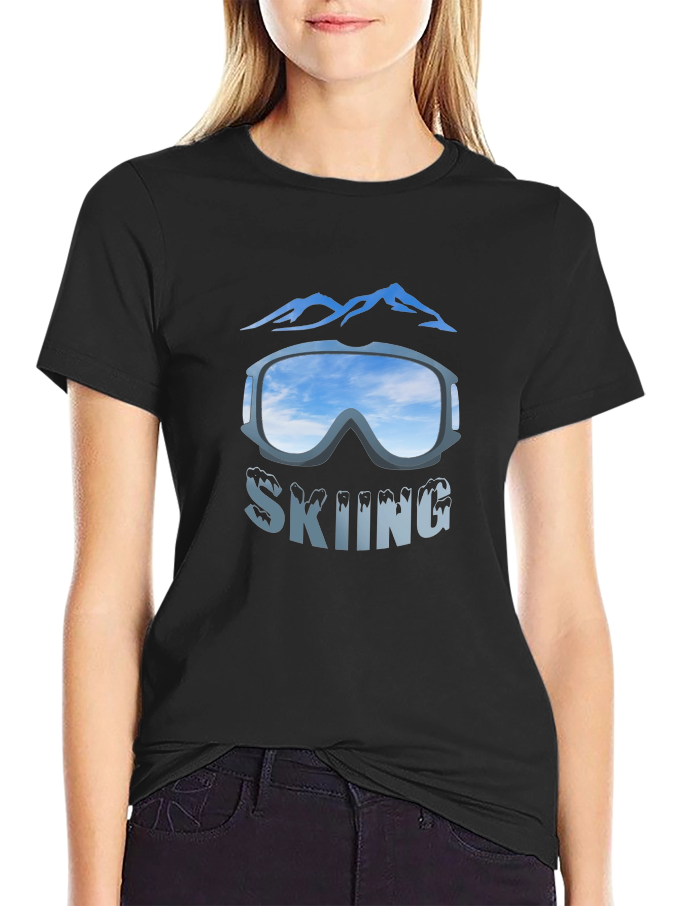 Skiing Goggles Graphic T-Shirt - Mountain Adventure Tee