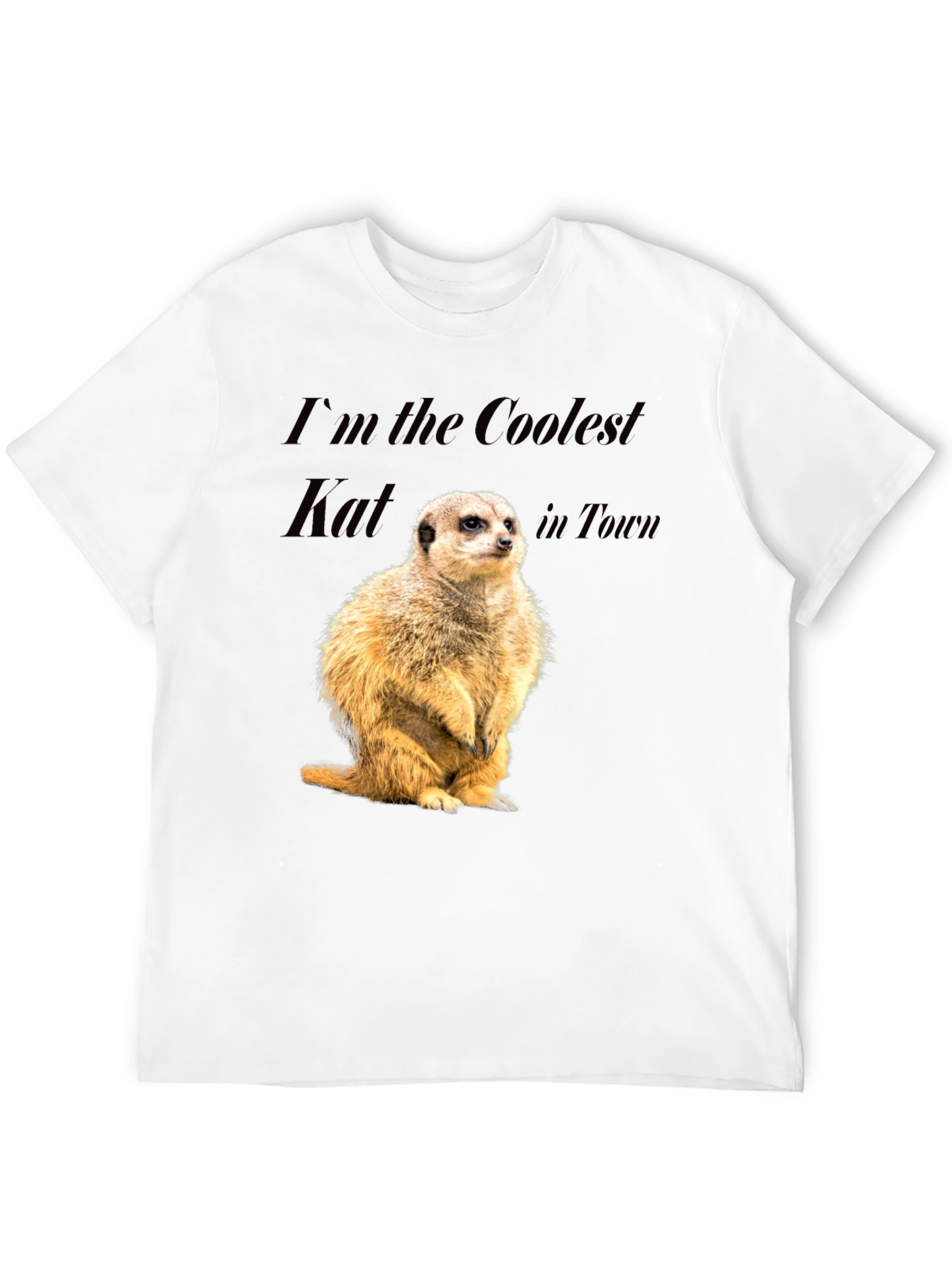 Coolest Kat Meerkat Graphic Tee - Black