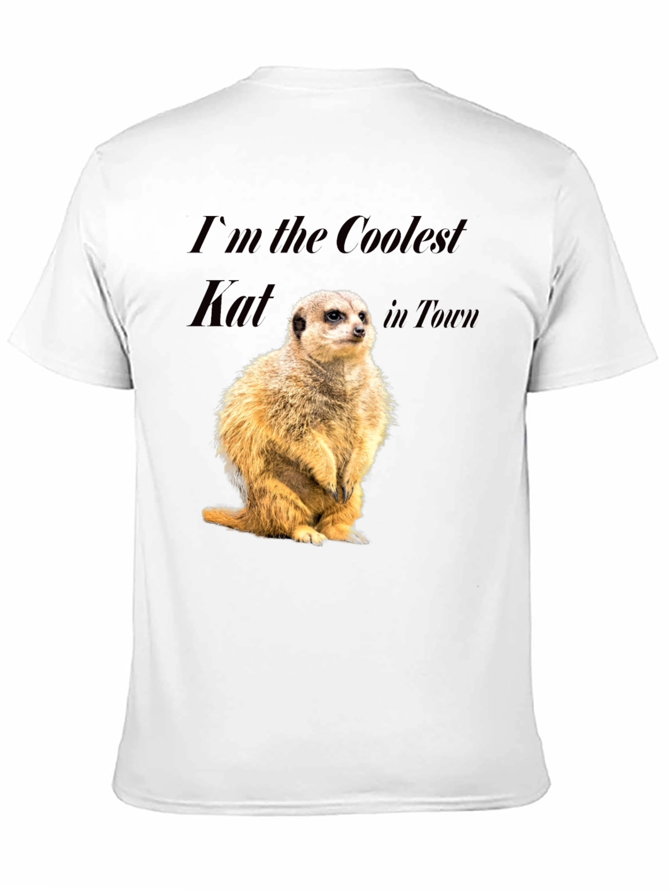 Coolest Kat Meerkat Graphic Tee - Black