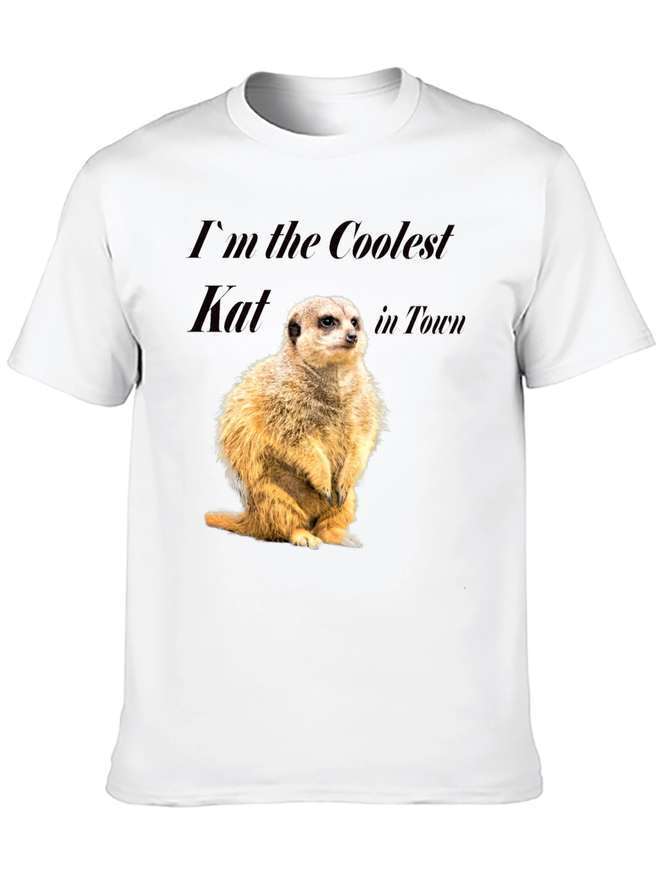 Coolest Kat Meerkat Graphic Tee - Black