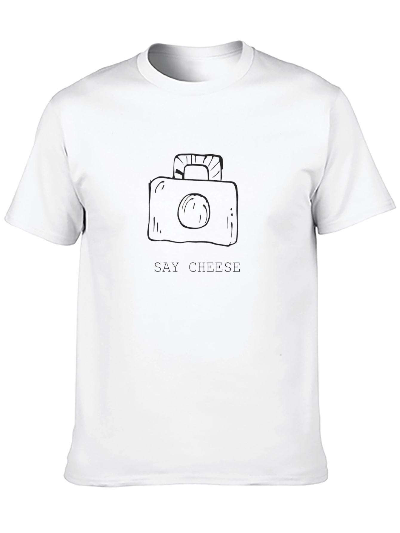 Say Cheese Camera Graphic Tee - Black