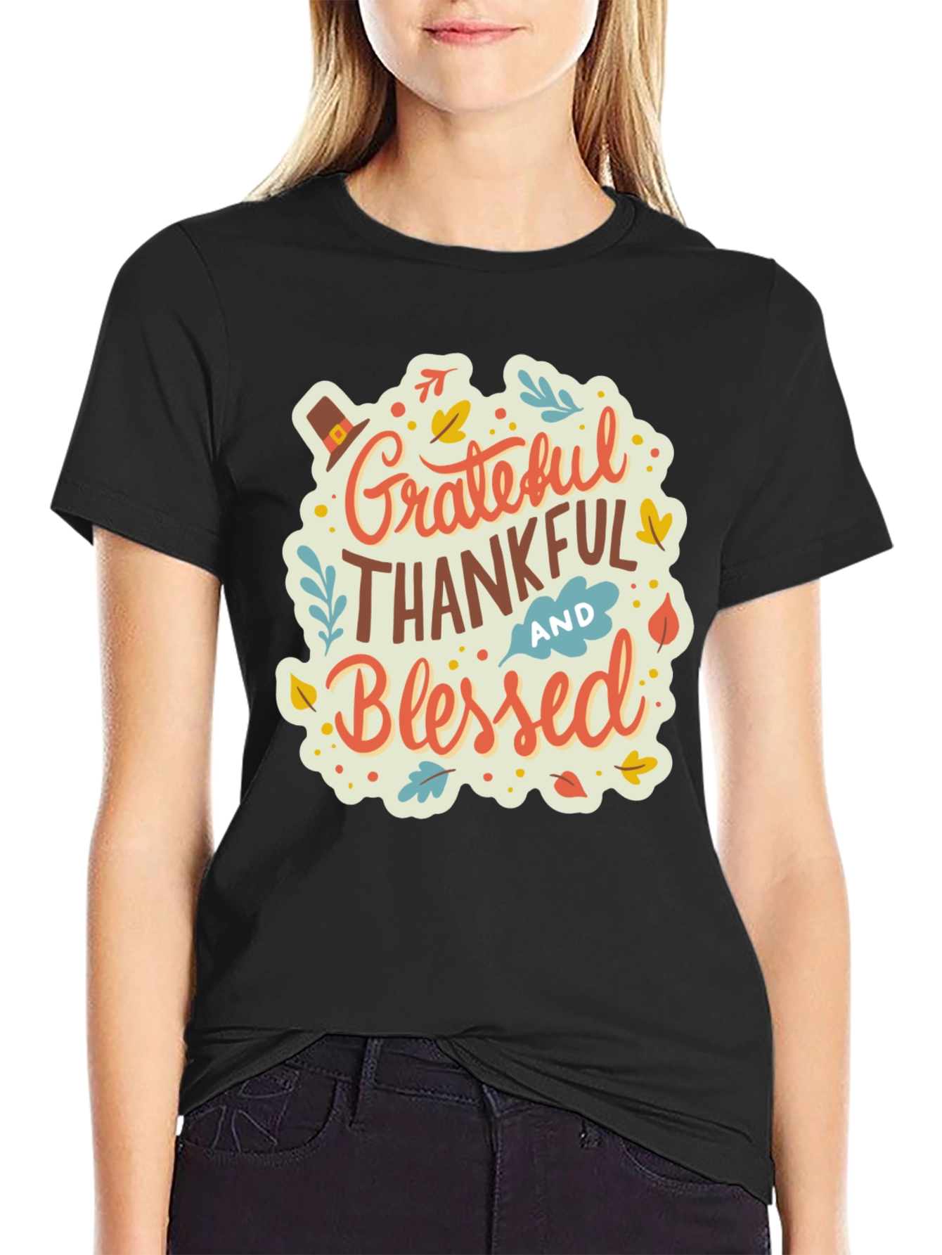 Grateful Thankful Blessed Thanksgiving T-Shirt
