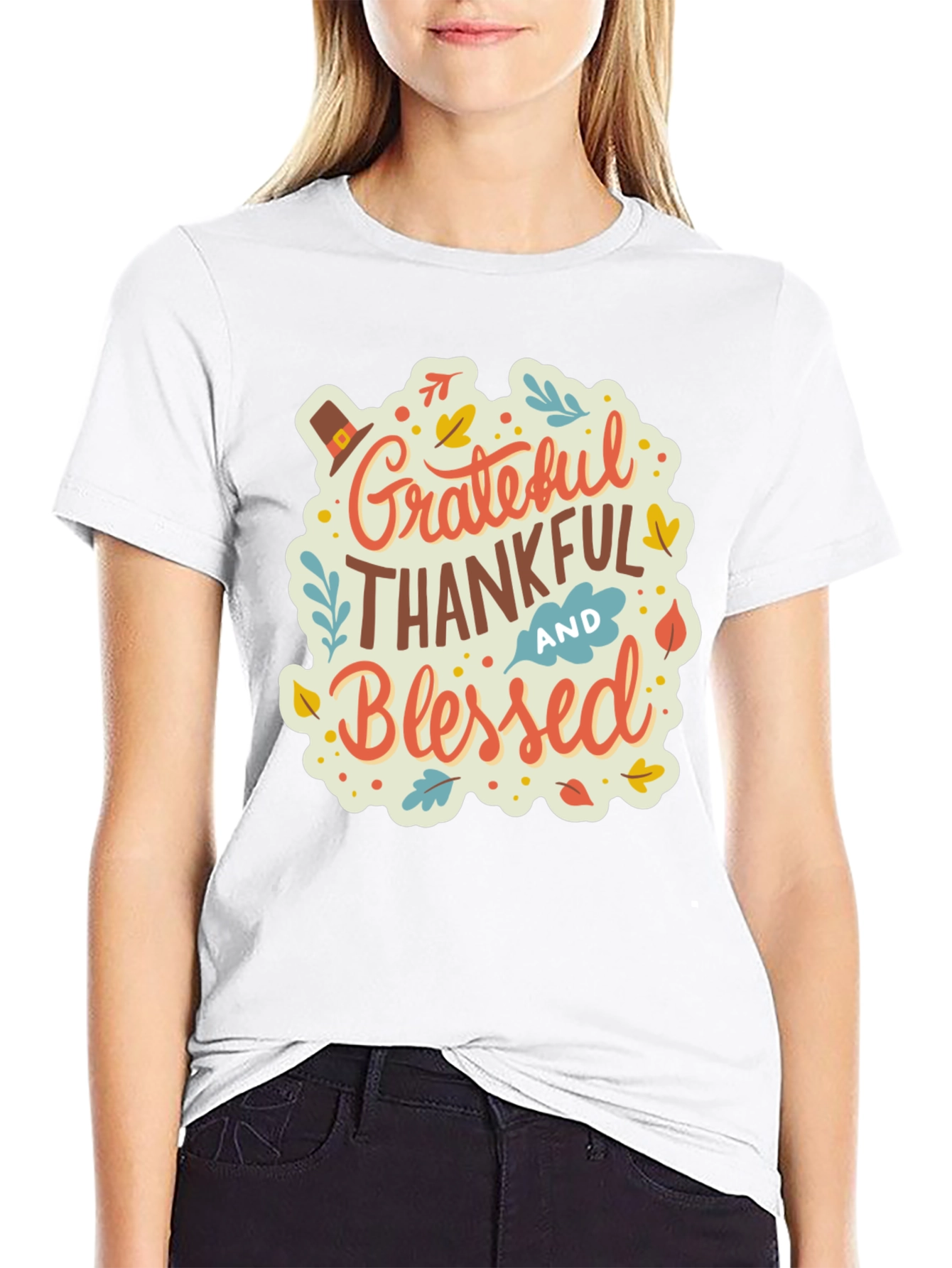 Grateful Thankful Blessed Thanksgiving T-Shirt