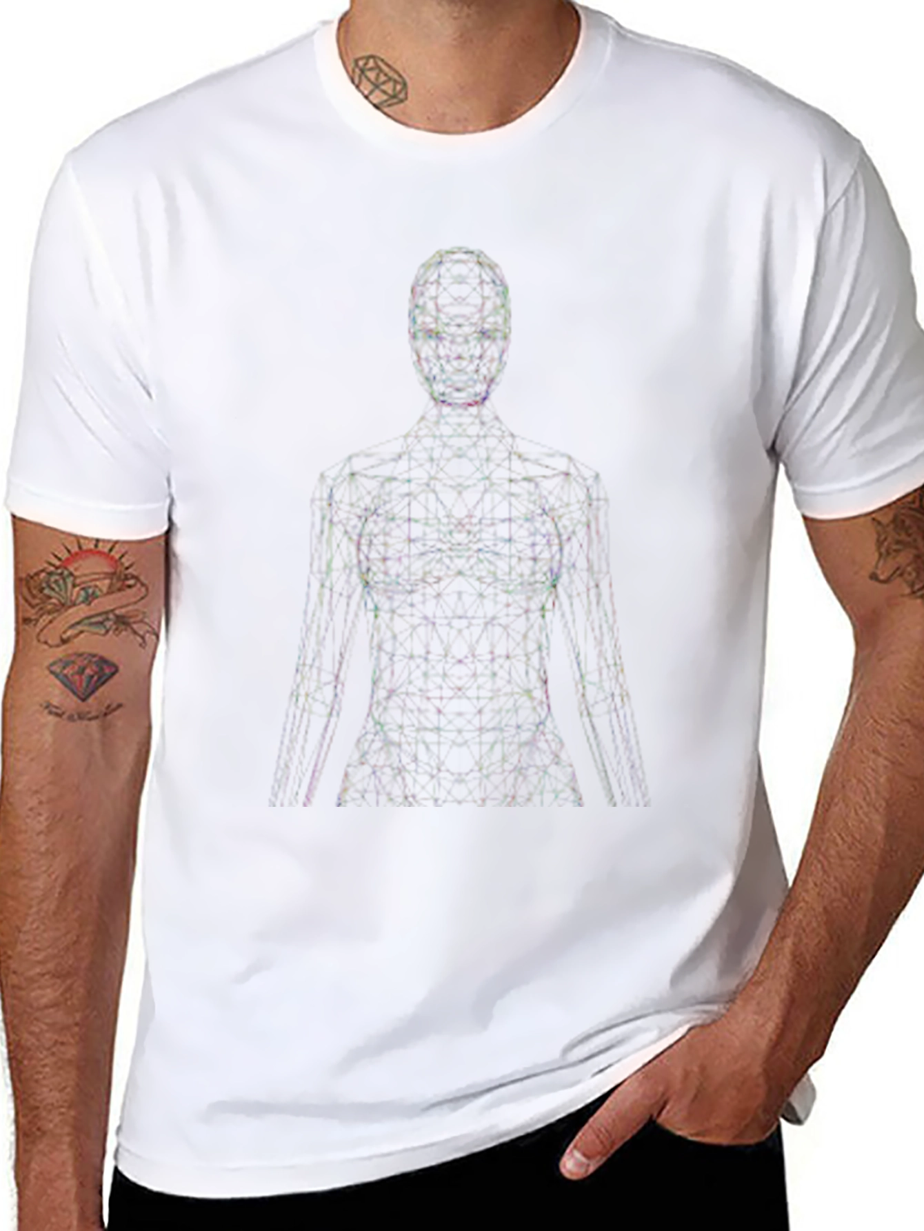Abstract Figure Graphic T-Shirt - Modern Style