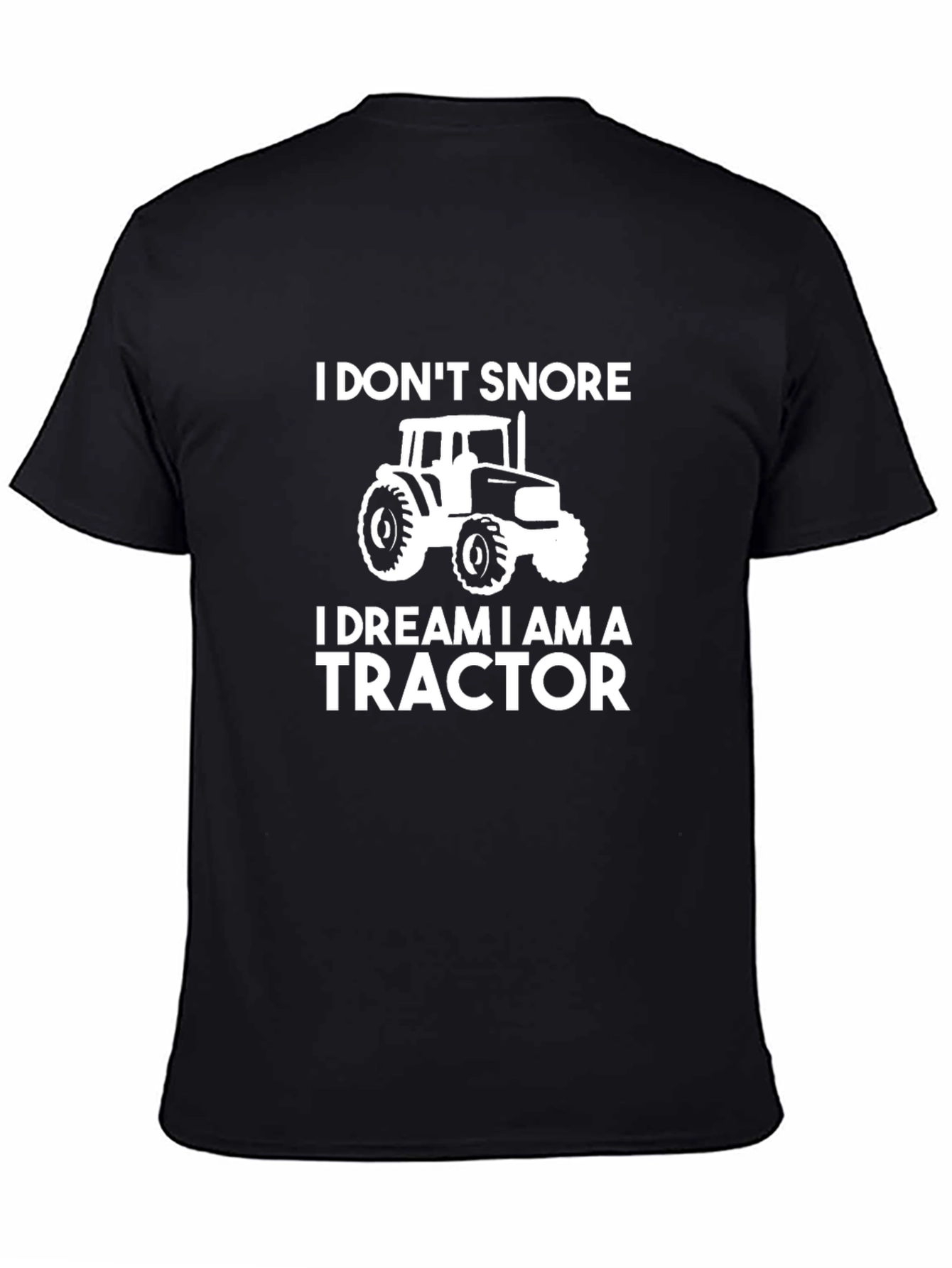 Funny Tractor Dream Graphic T-Shirt - Black