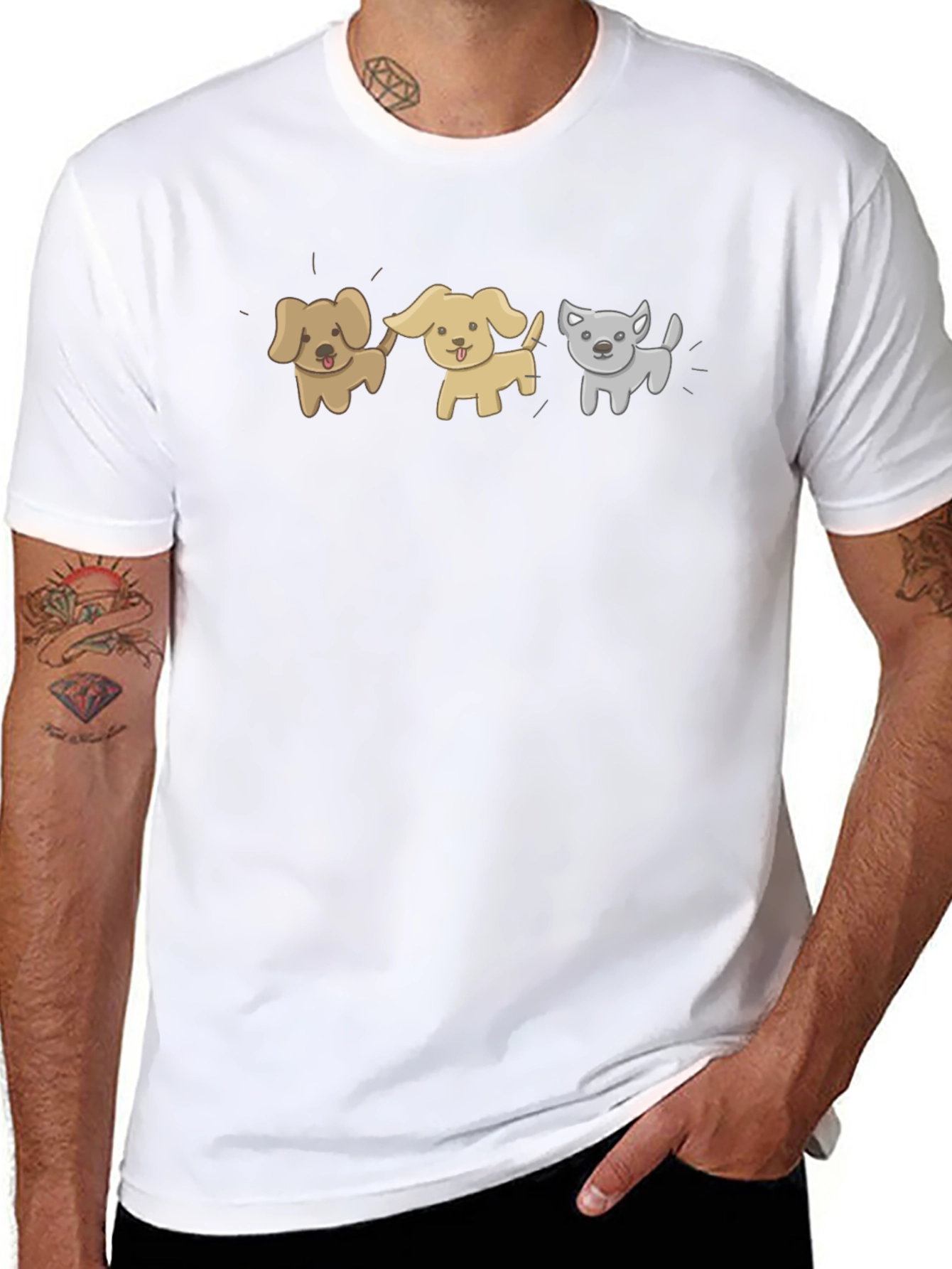 Cartoon Dog T-Shirt - Unisex Black Tee
