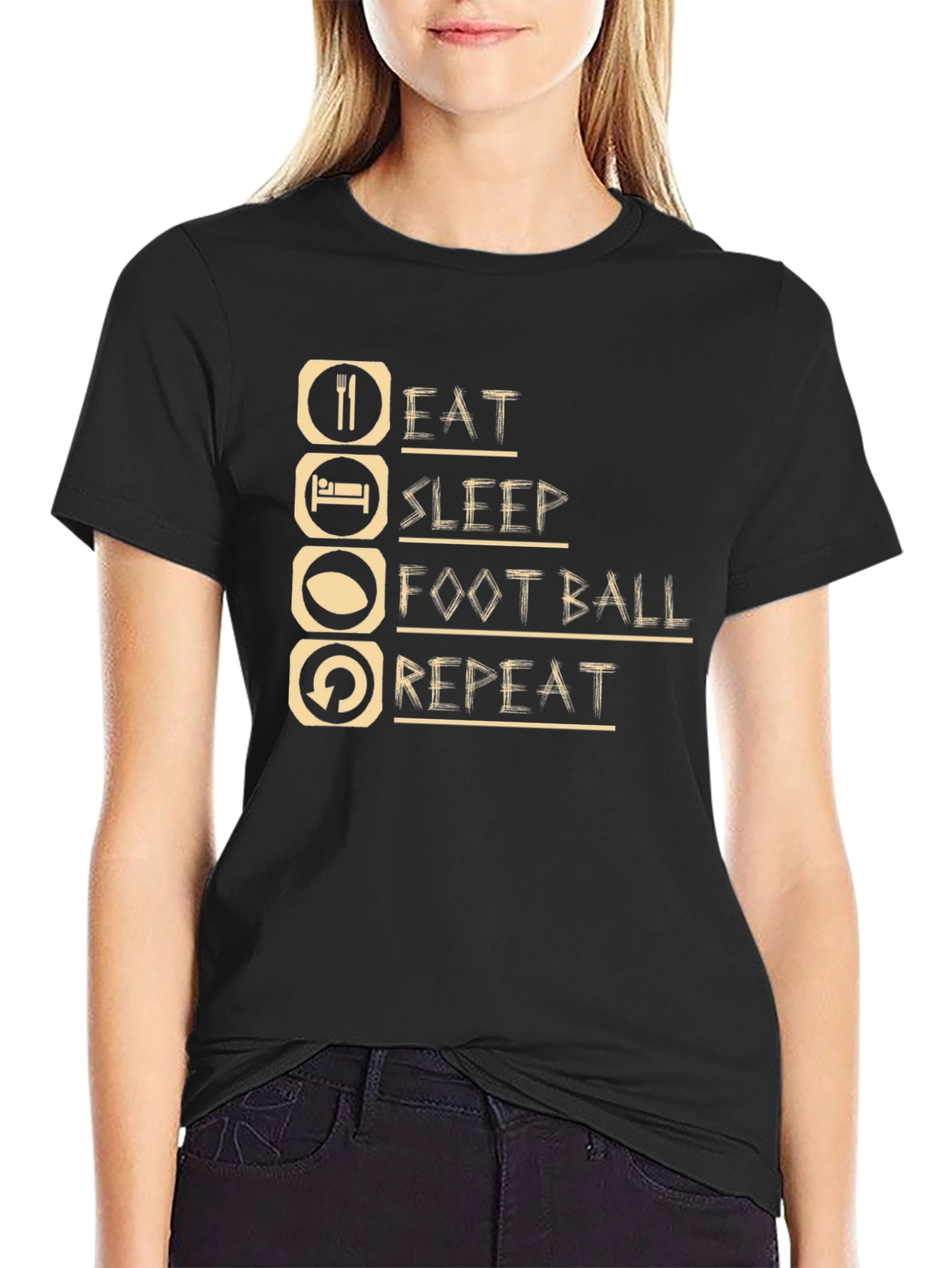 Eat Sleep Football Repeat T-Shirt