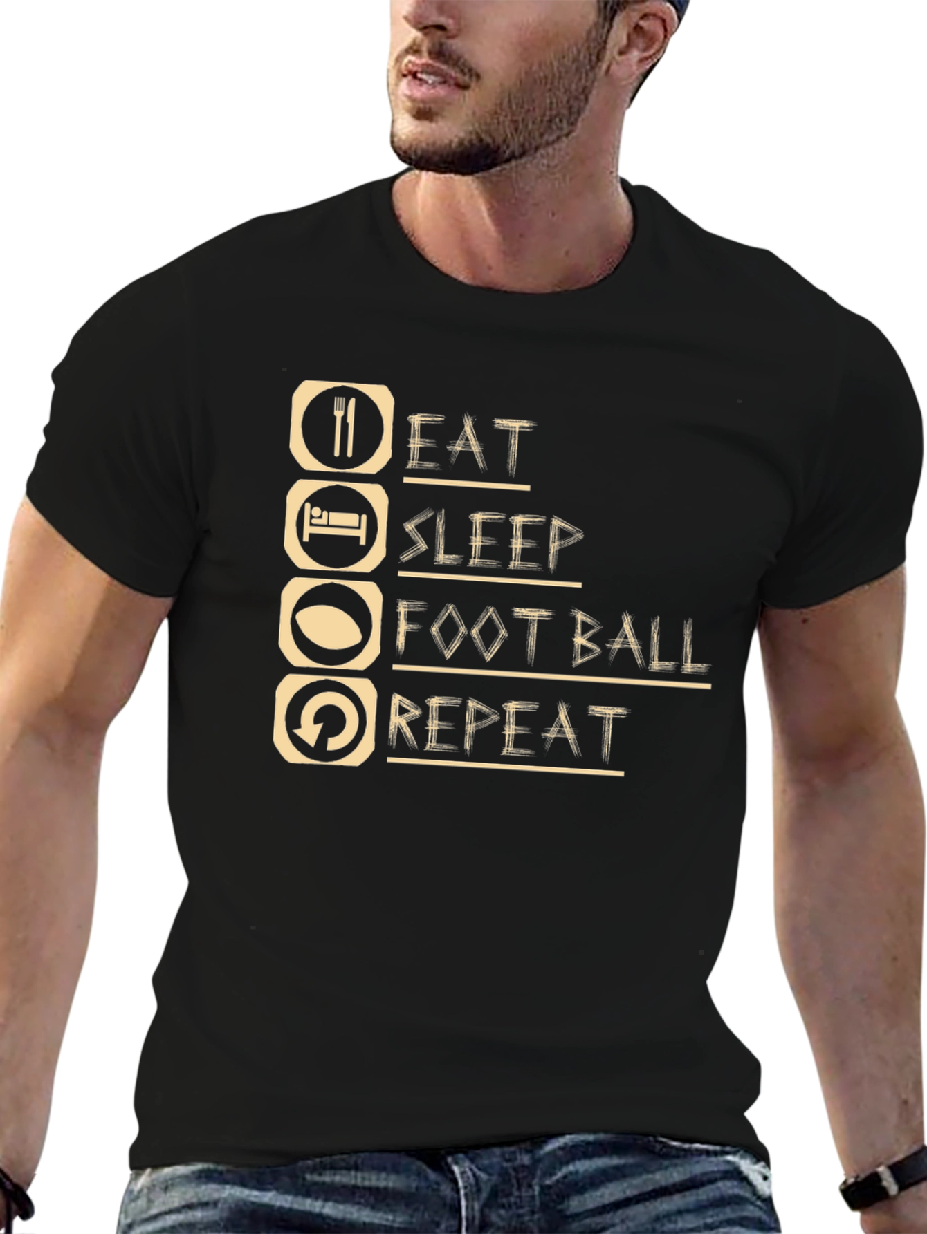 Eat Sleep Football Repeat T-Shirt