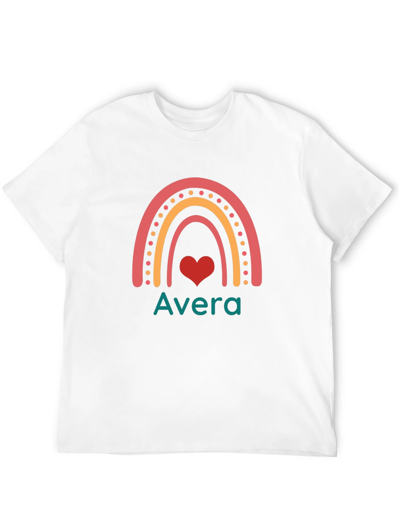 Avera Rainbow Heart Graphic Tee - Black Cotton Blend