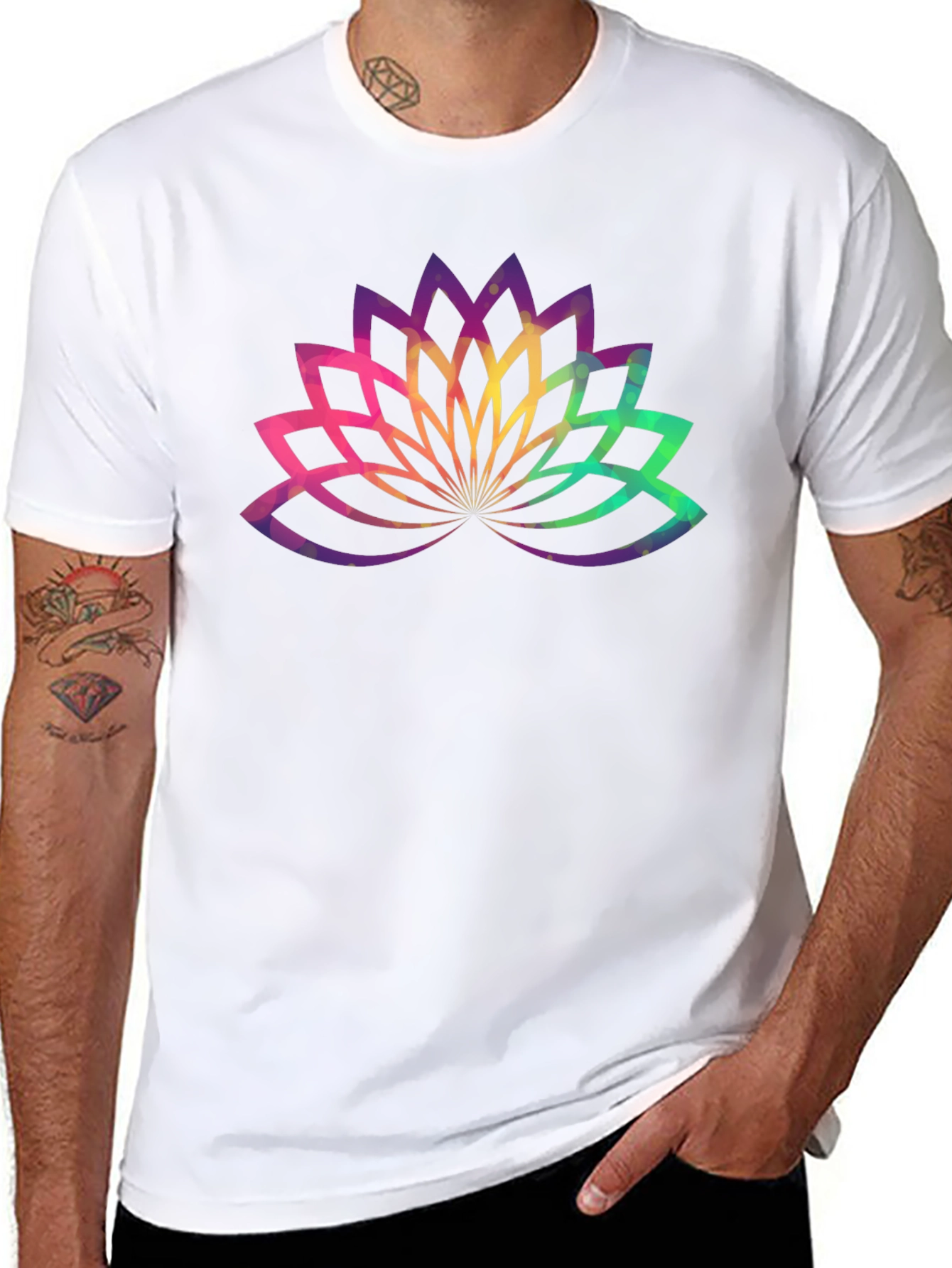 Lotus Flower Graphic Tee - Black