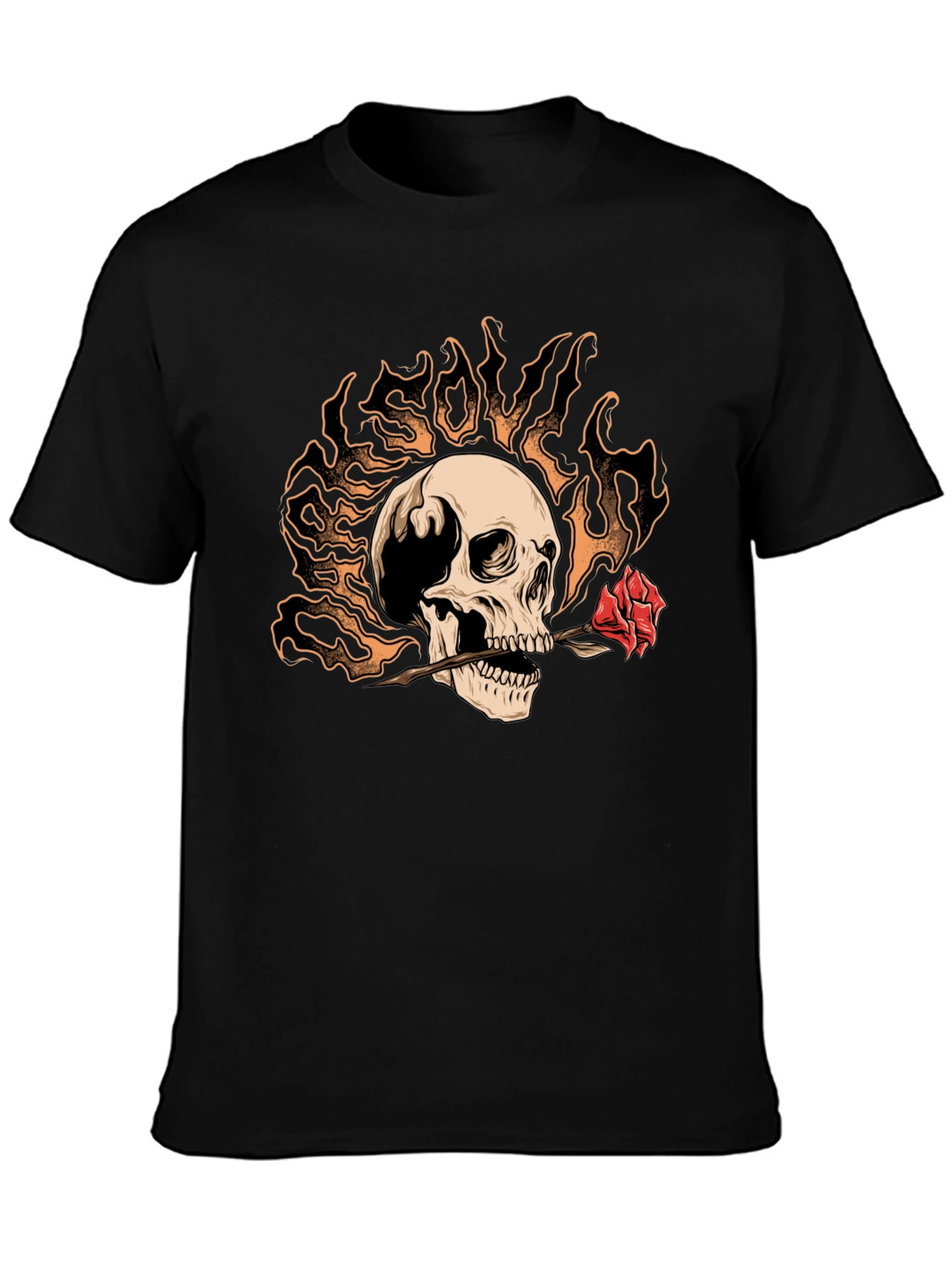 Skull & Rose Graphic Tee - Edgy Style