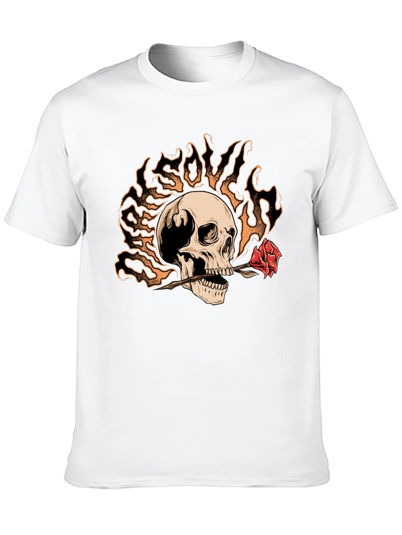 Skull & Rose Graphic Tee - Edgy Style