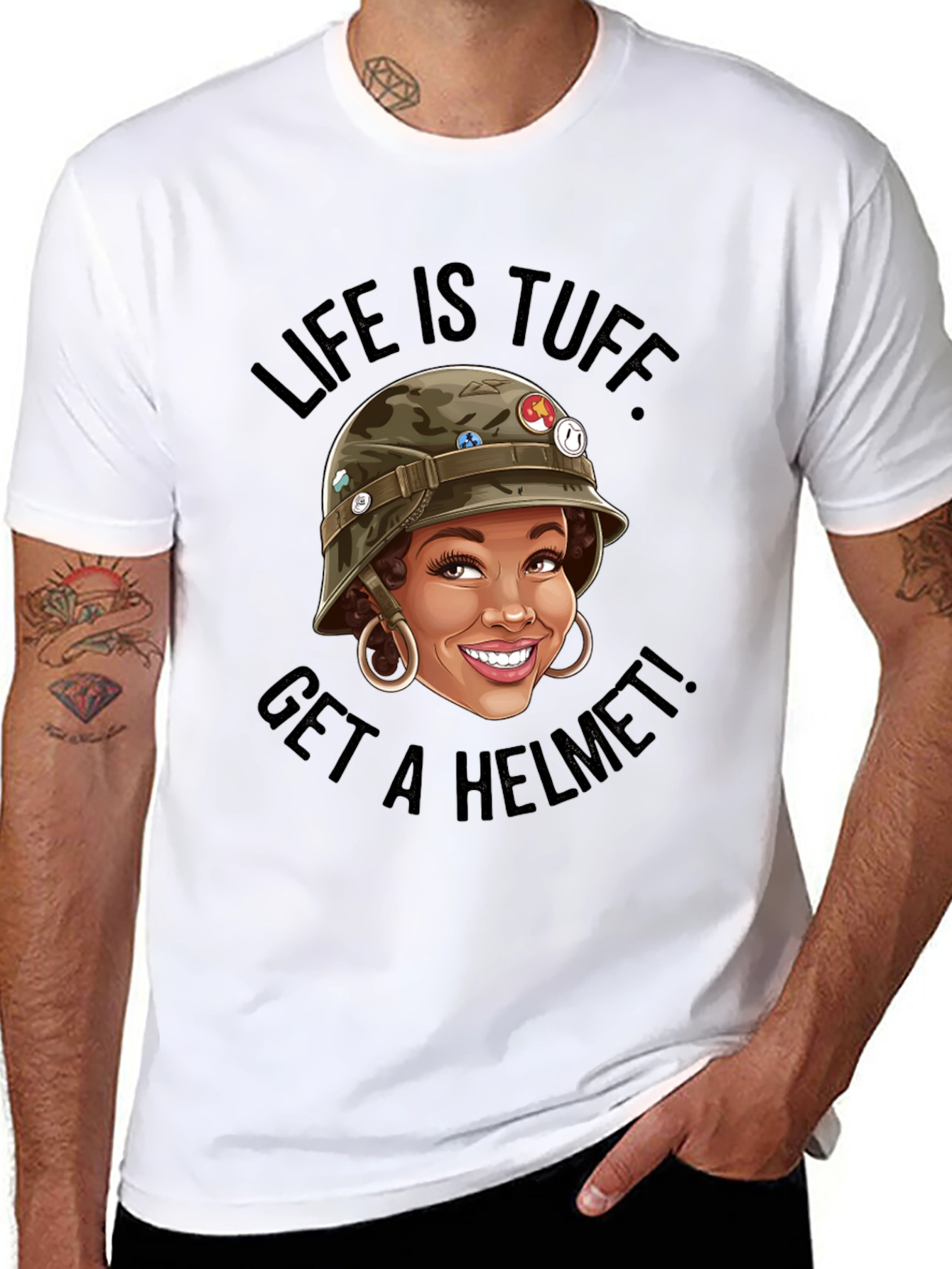 Life Is Tuff Get a Helmet Funny T-Shirt