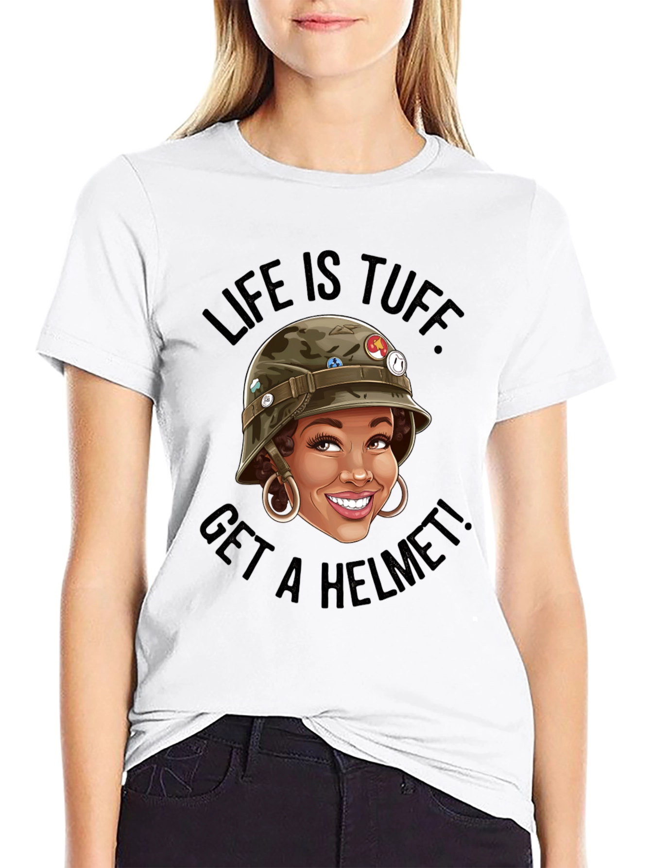 Life Is Tuff Get a Helmet Funny T-Shirt
