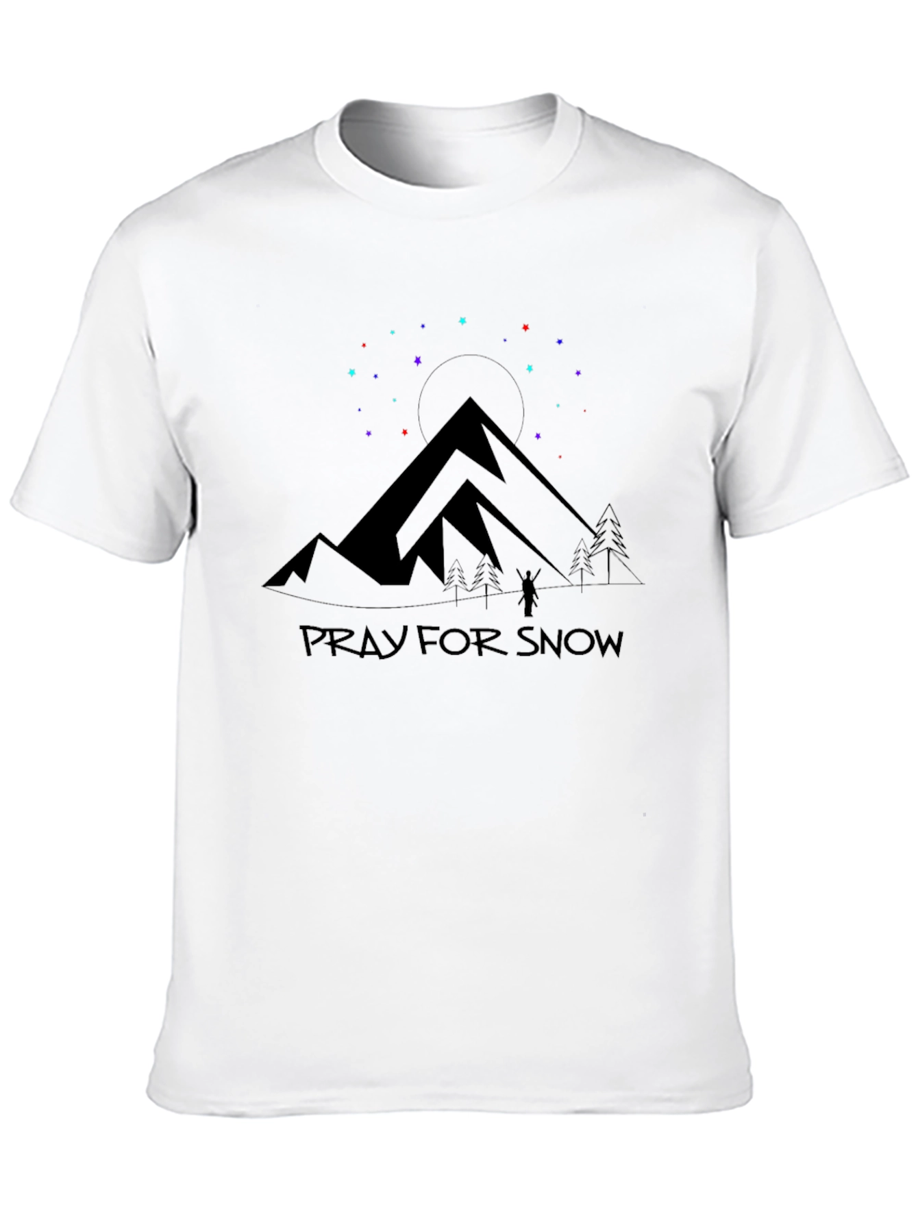 Pray For Snow Mountain Graphic T-Shirt