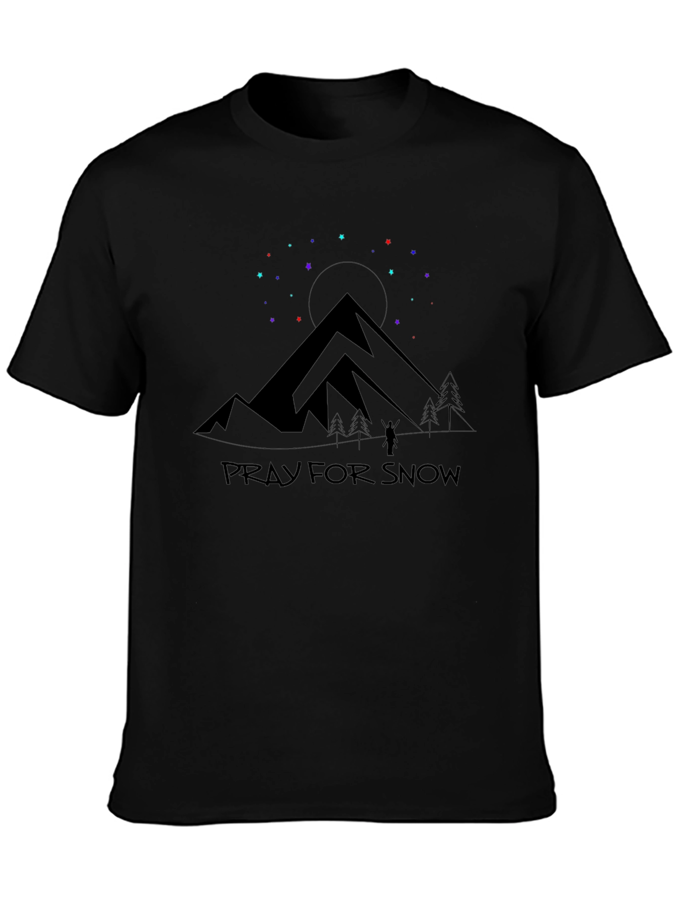 Pray For Snow Mountain Graphic T-Shirt