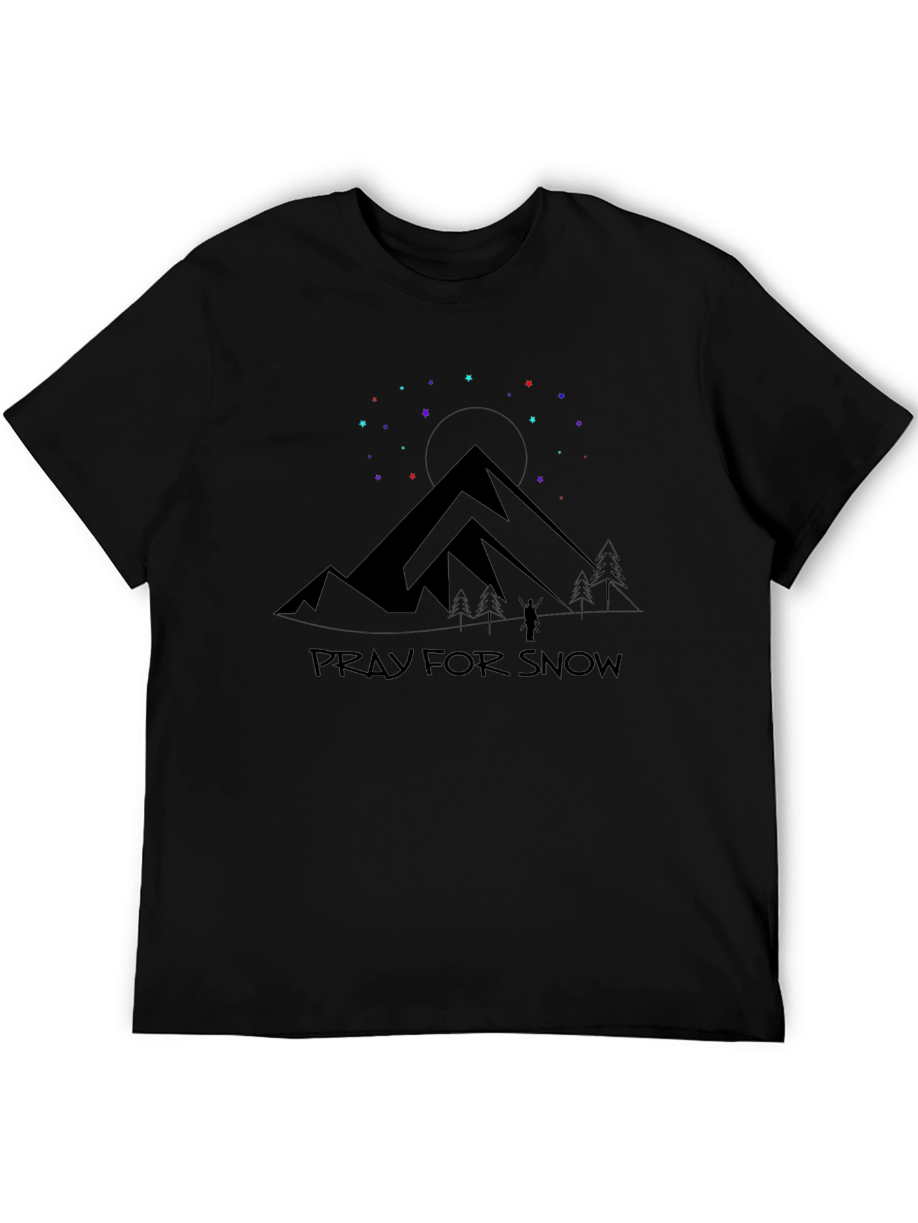 Pray For Snow Mountain Graphic T-Shirt