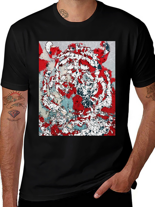 Abstract Graphic Print Crew Neck T-Shirt